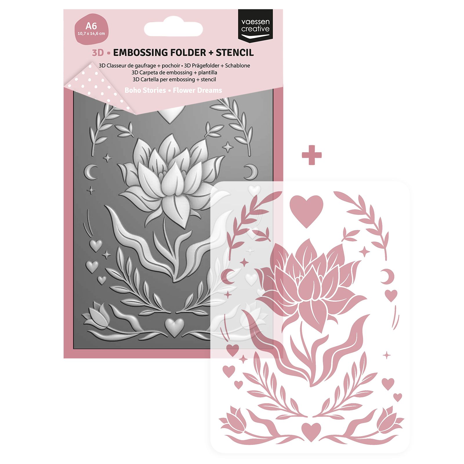 Vaessen Creative • 3D Embossing Folder + Stencil Flower Dreams A6