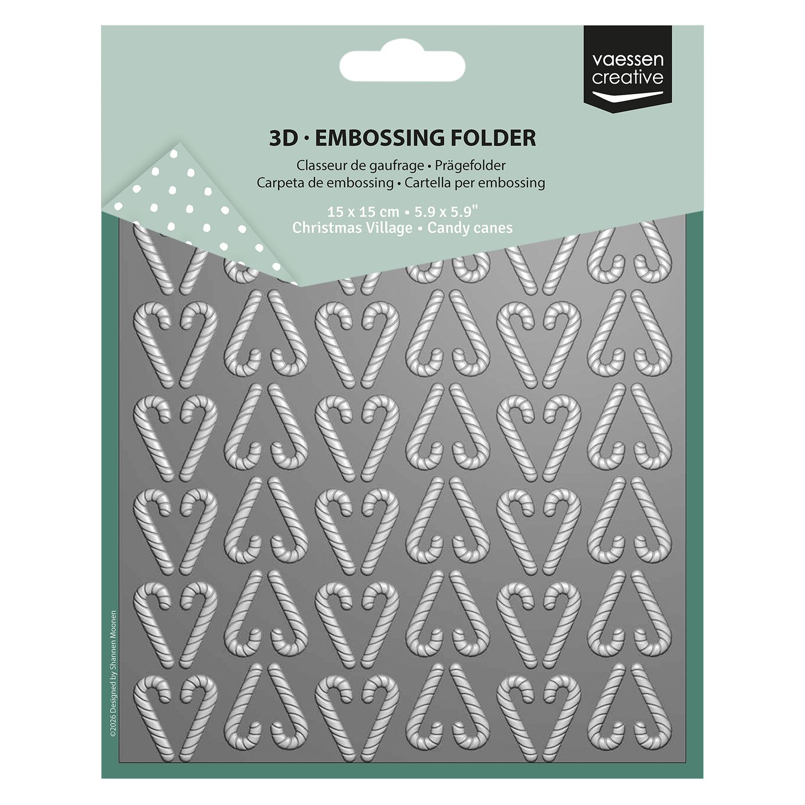 Vaessen Creative • 3D Embossing Folder Candy Canes 5.9x5.9″