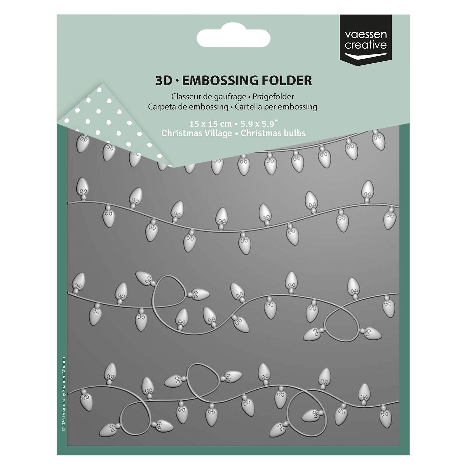 Vaessen Creative • 3D Embossing Folder Christmas Bulbs 5.9x5.9″