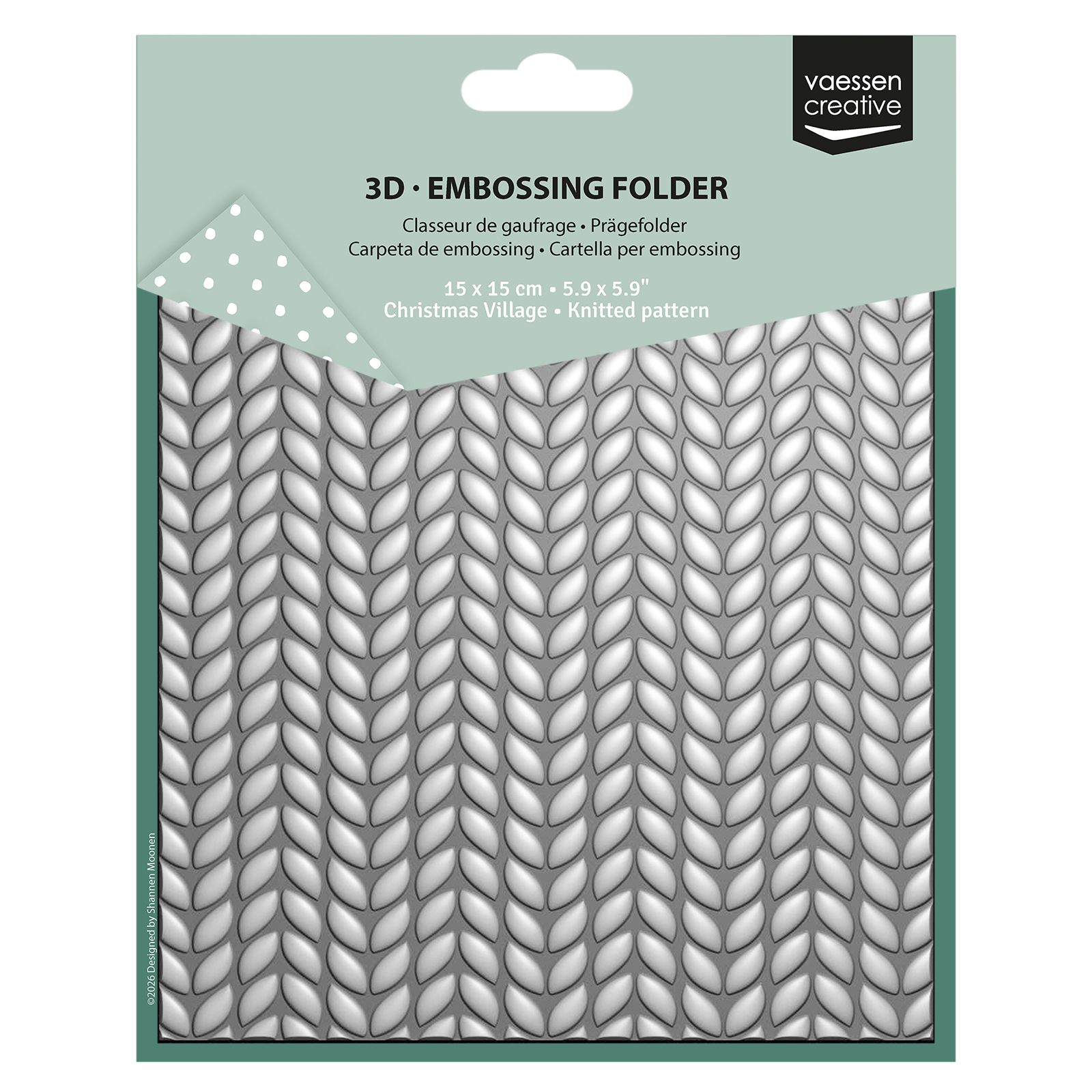 Vaessen Creative • 3D Embossing Folder Knitted Pattern 5.9x5.9″