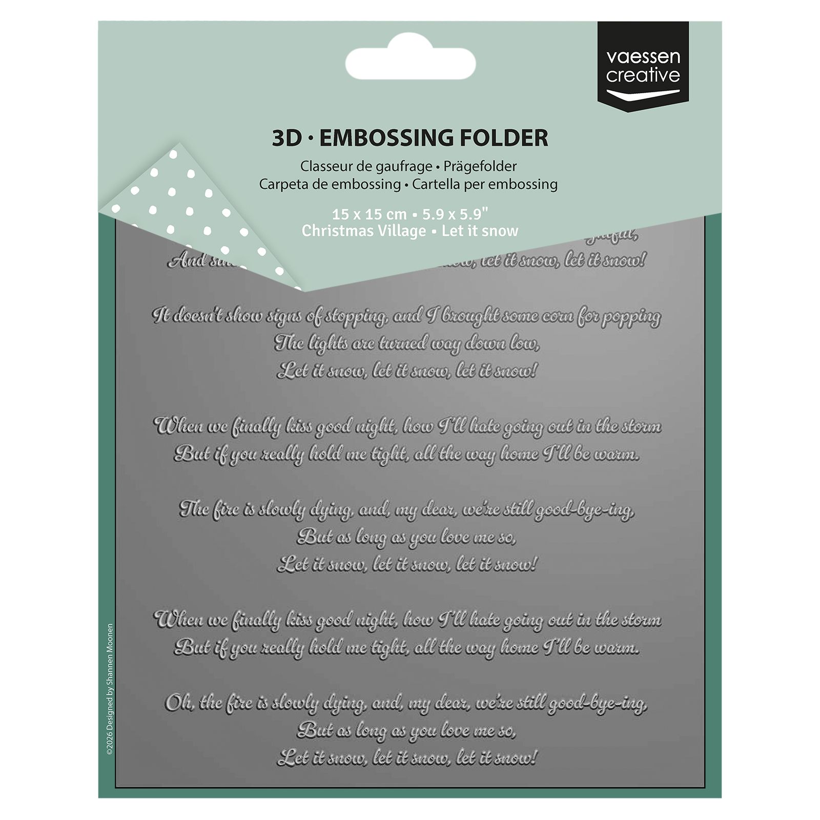 Vaessen Creative • 3D Embossing Folder Let it Snow 5.9x5.9″