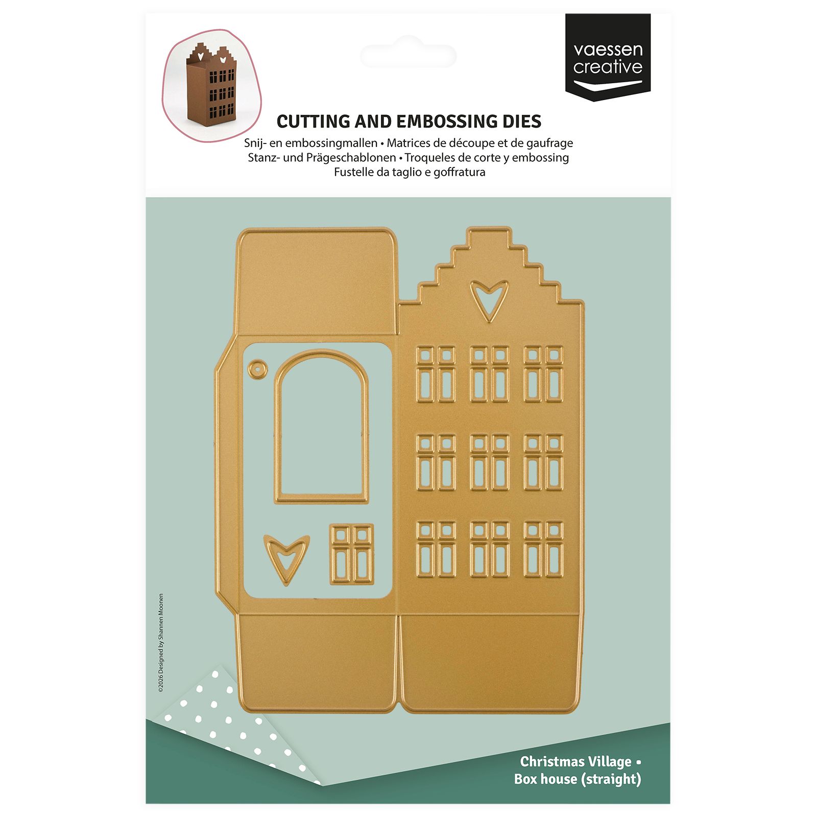Vaessen Creative • Cutting and Embossing Dies 3D House with Step Gable 5pcs