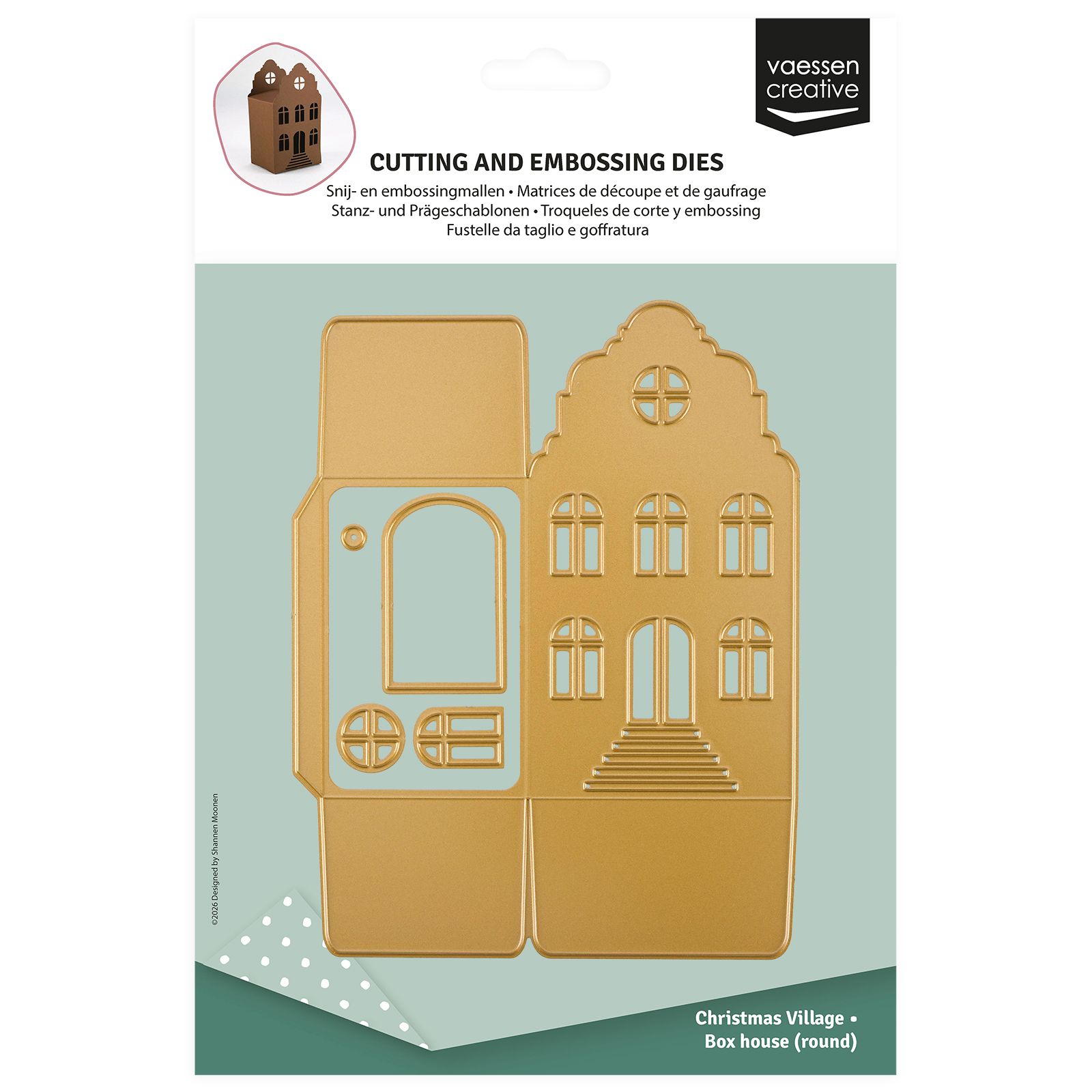 Vaessen Creative • Cutting and Embossing Dies 3D House with Bell Gable 5pcs