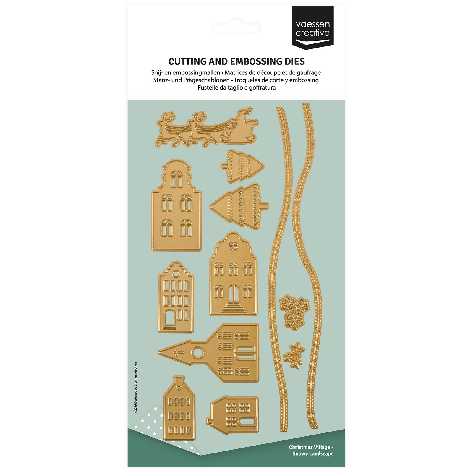 Vaessen Creative • Cutting and Embossing Dies Slimline Snowy Landscape 12pcs