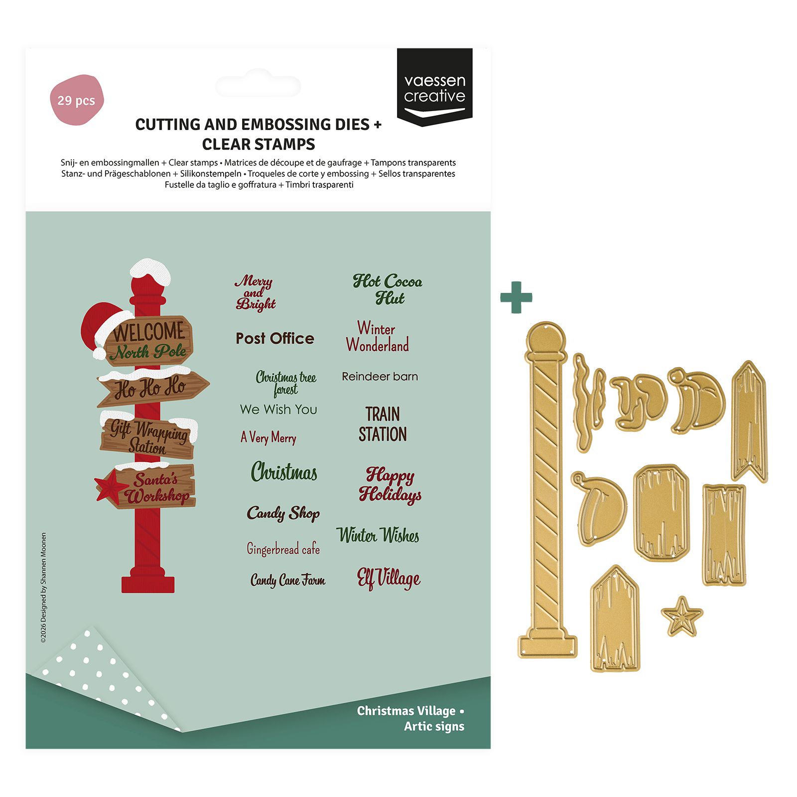 Vaessen Creative • Stempel & Snijmalset Noordpool Wegwijzers 30st.