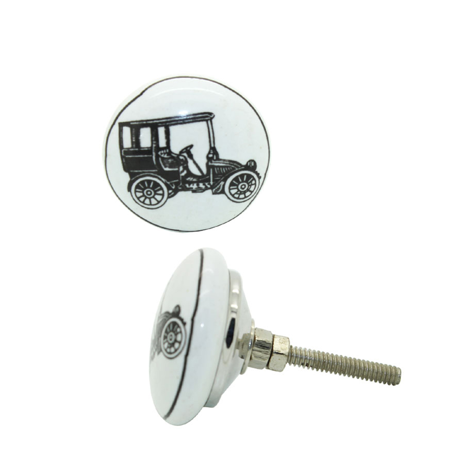 Vaessen Creative • Door knob ceramic antique car