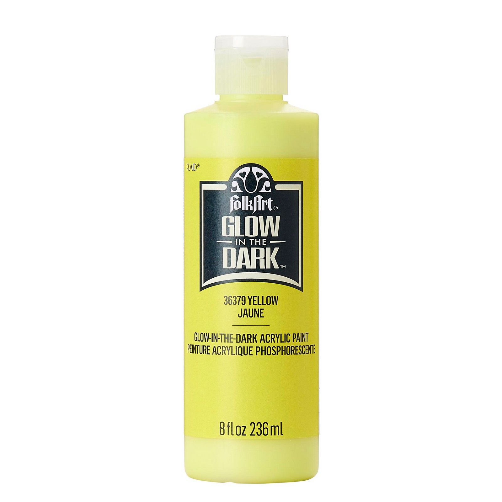 Folkart • Glow In The Dark Acrylic Paint Yellow 236ml