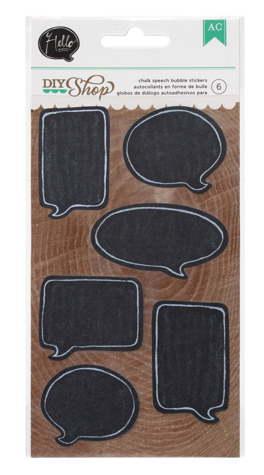 American Crafts • DIY Shop Stickers Chalk Speech Bubbles 6pieces
