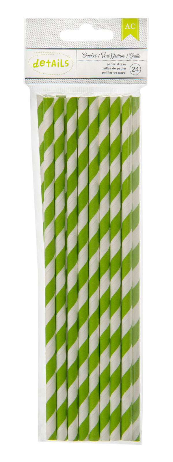 American Crafts • Paper straws 4 cricket stripe