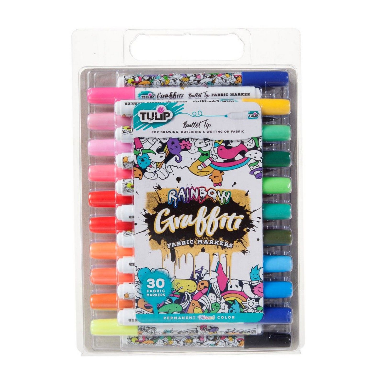 Tulip • Fabric markers bullet point graffit Rainbow 30pcs  