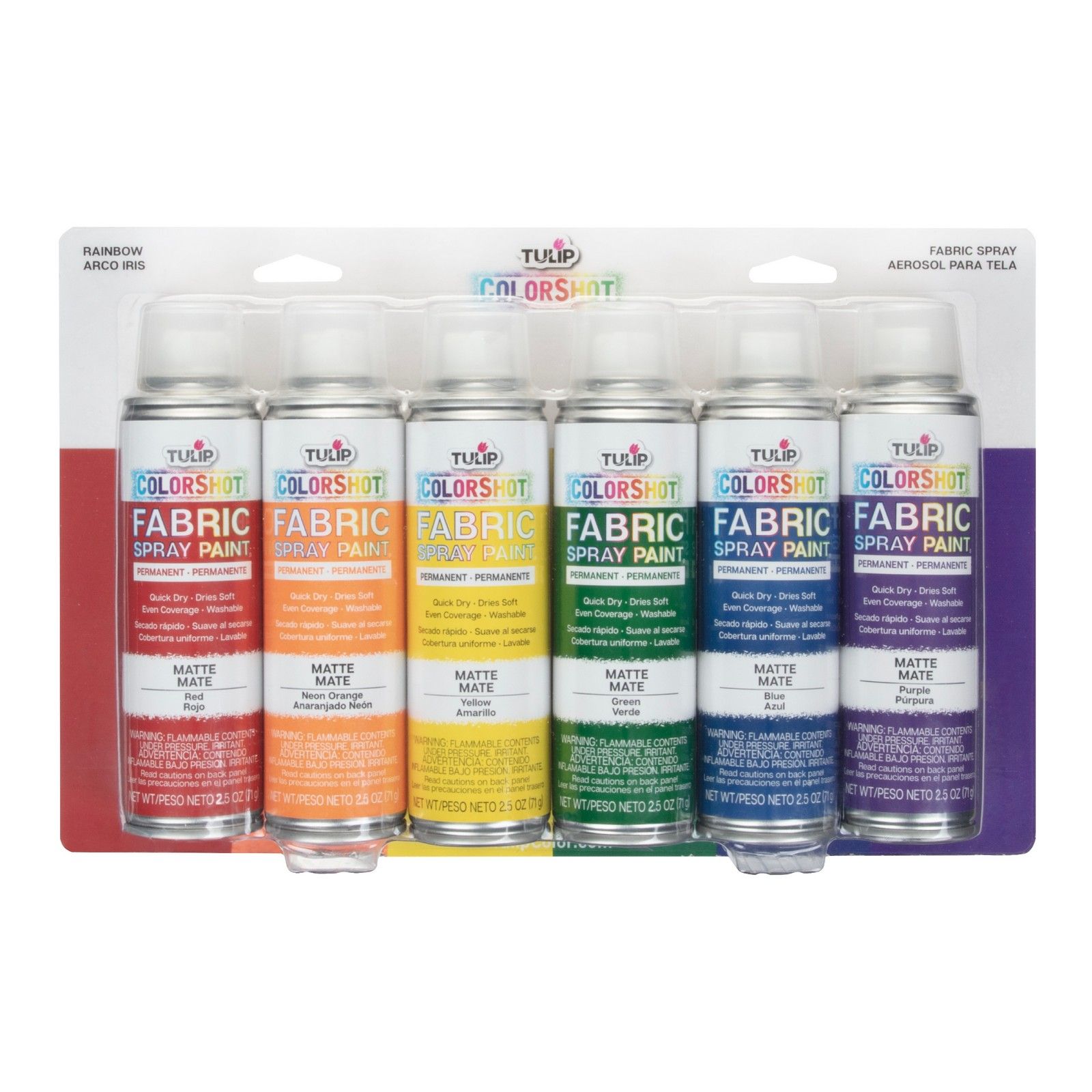 Tulip • ColorShot instant fabric color spray Rainbow kit 6pcs 