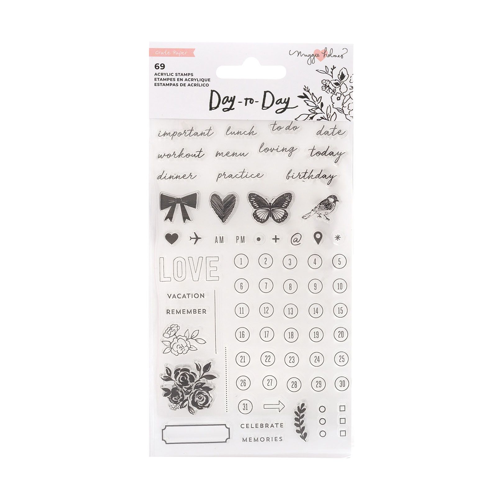 Crate Paper • Day-to-Day disc planner Day-to-day clear stamp set