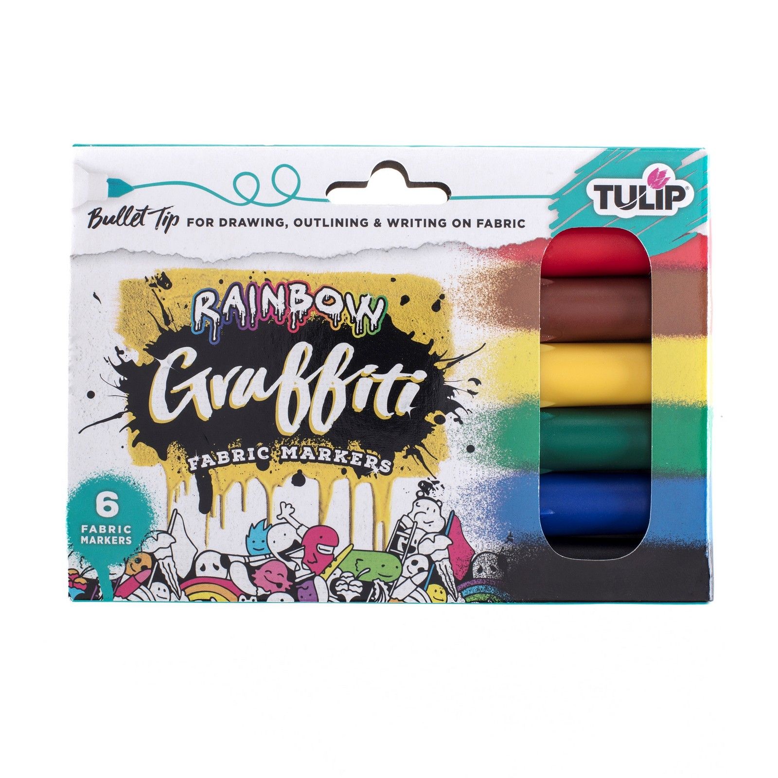 Tulip • Fabric Markers Graffiti Rainbow 6pcs