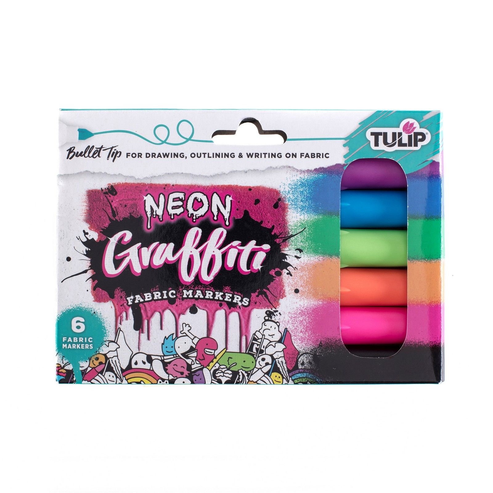 Tulip • Fabric markers bullet point Neon graffit 6pcs  