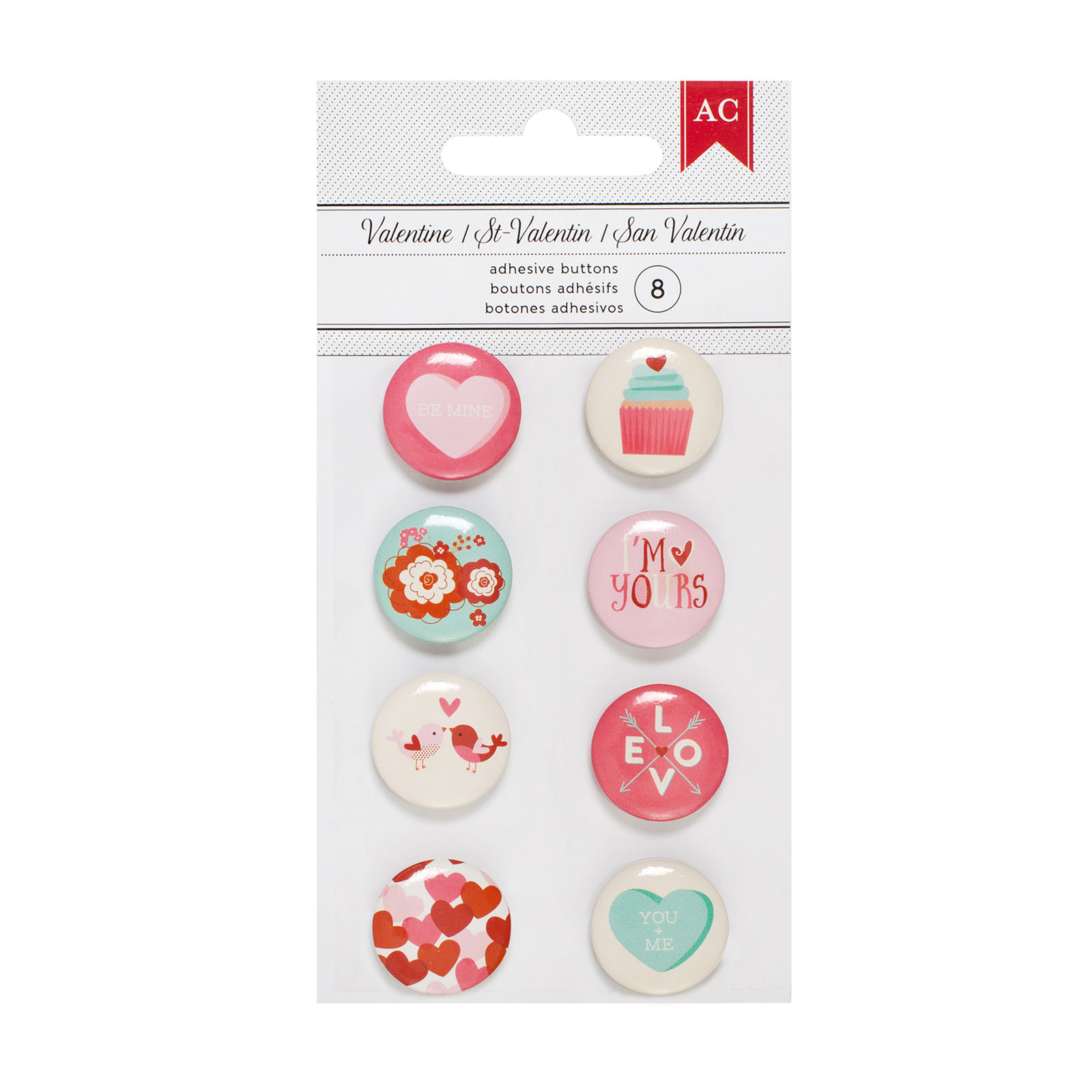 American Crafts • Valentines mini flair 8pcs self-adhesive