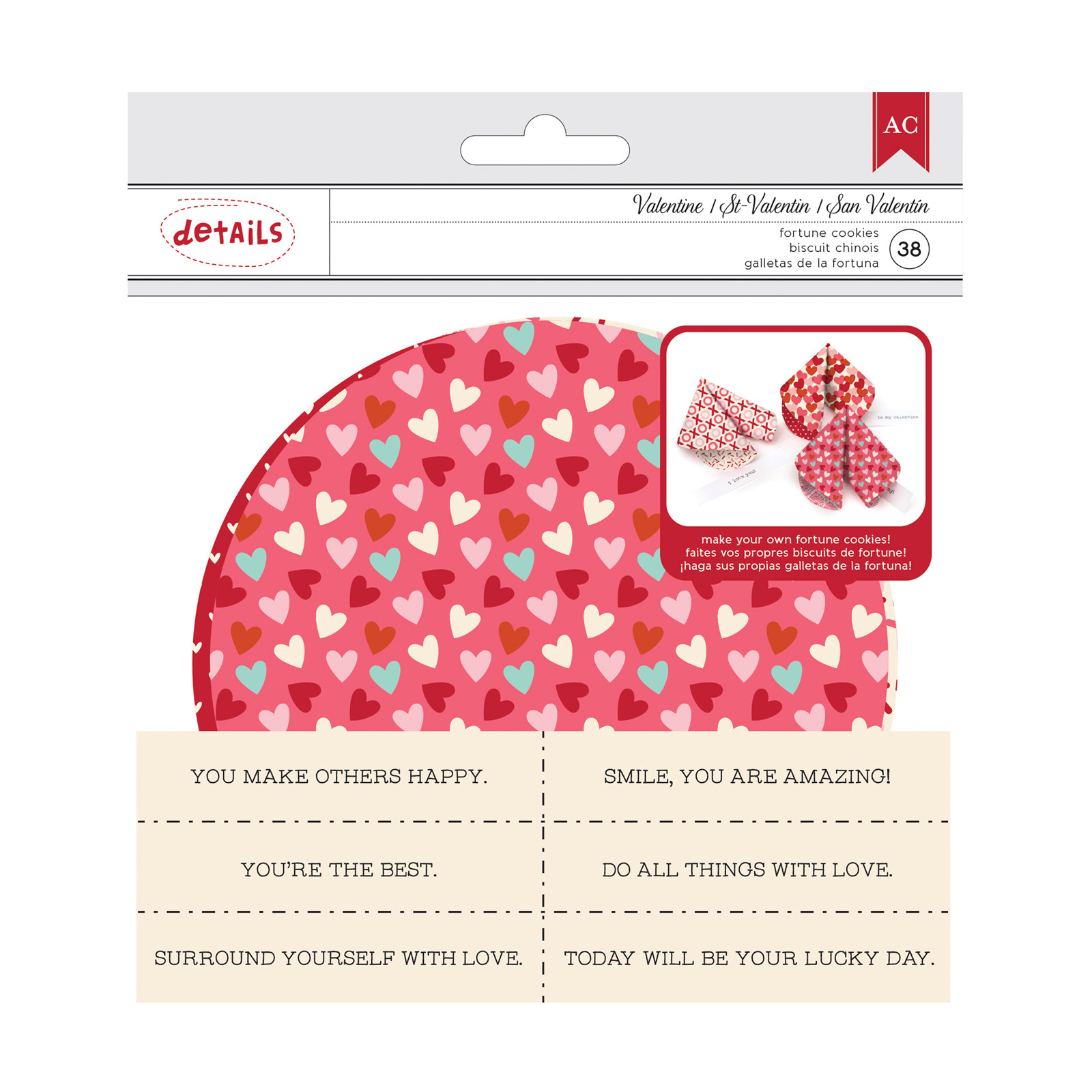 American Crafts • Valentines fortune cookie kit x38