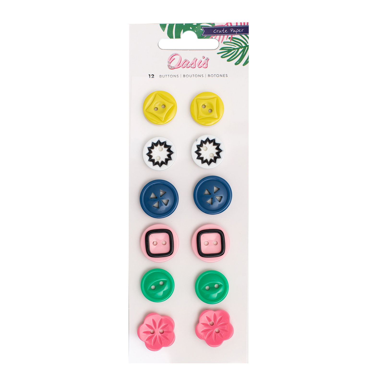Crate paper • Oasis embellishment buttons x12