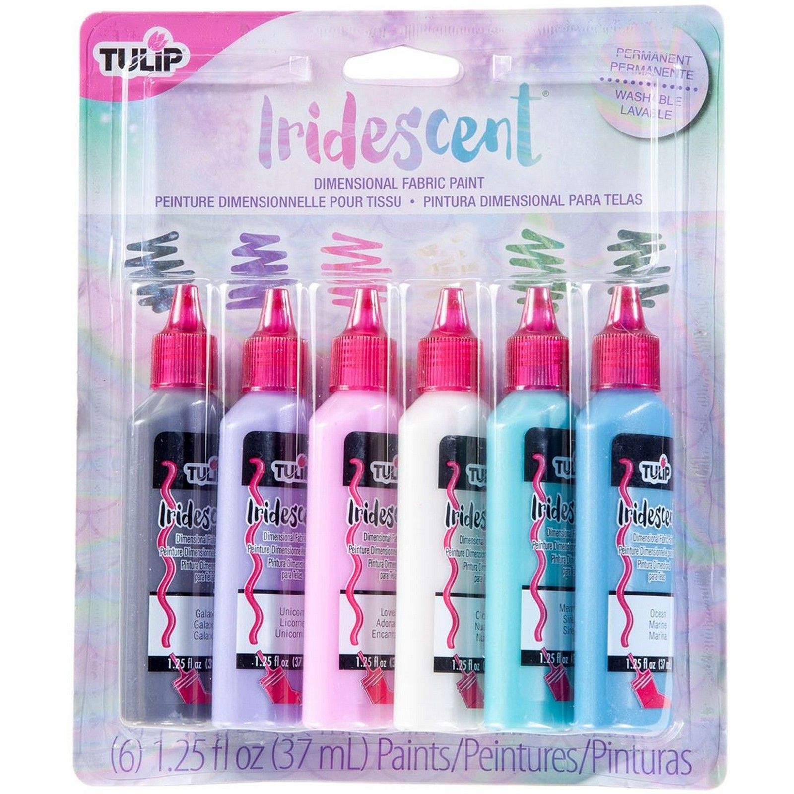 Tulip • Dimensional fabric paint Iridescent 6pcs
