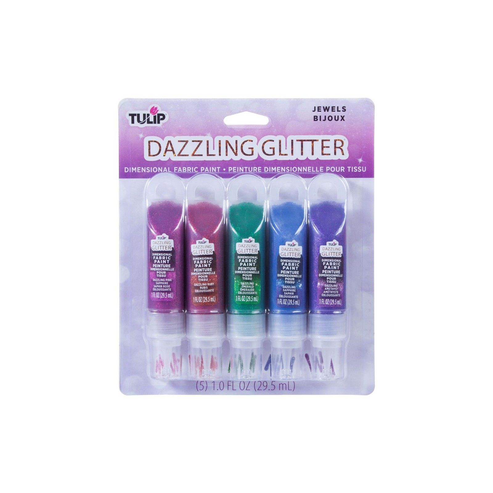 Tulip • 3D Textielverf met Glitter 29,5ml Jewels 5st.