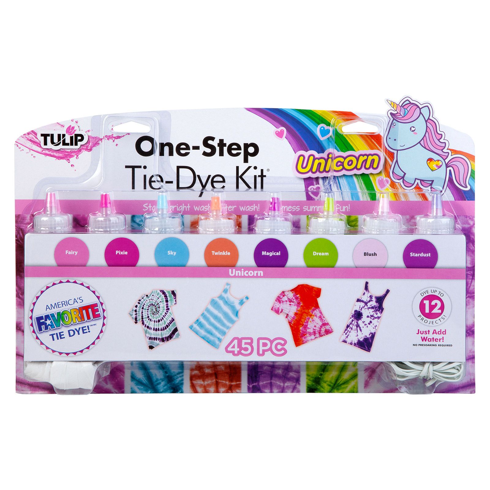 Tulip one-step tie dye • One-step tie dye kit Unicorn 8pcs