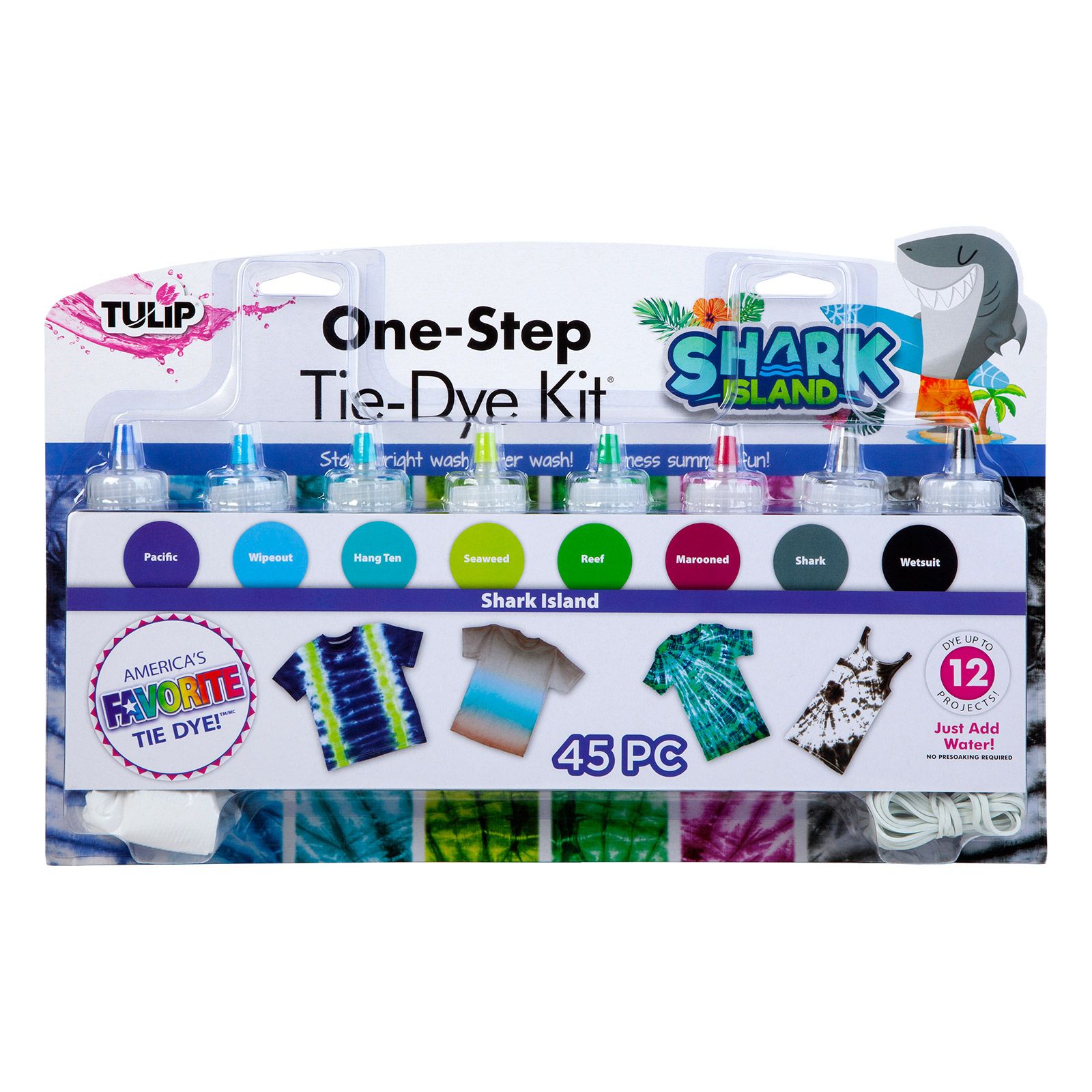 Tulip one-step tie dye • One-step tie dye kit Shark island 45pcs