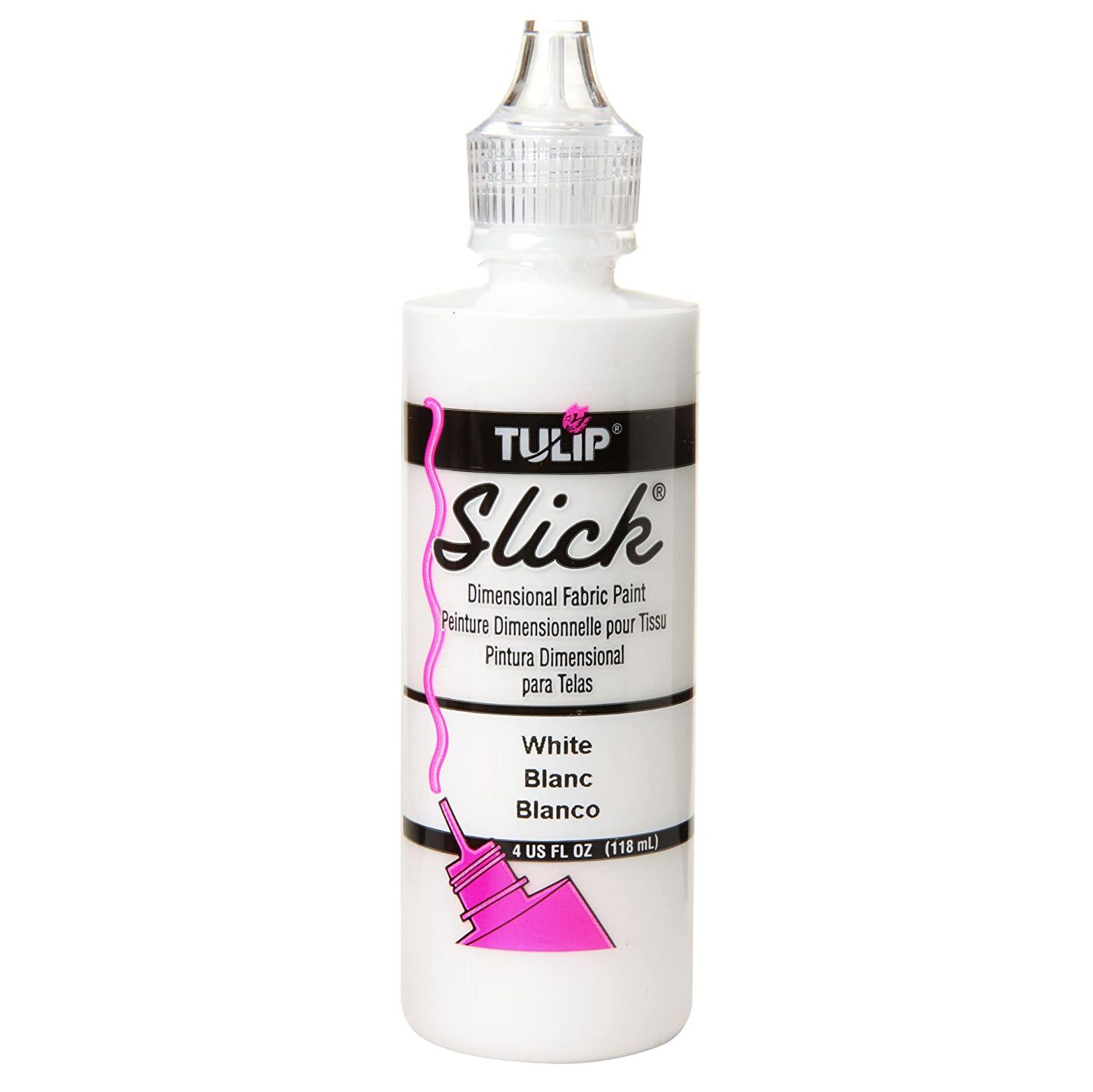 Tulip • Dimensional fabric paint Slick White 118ml