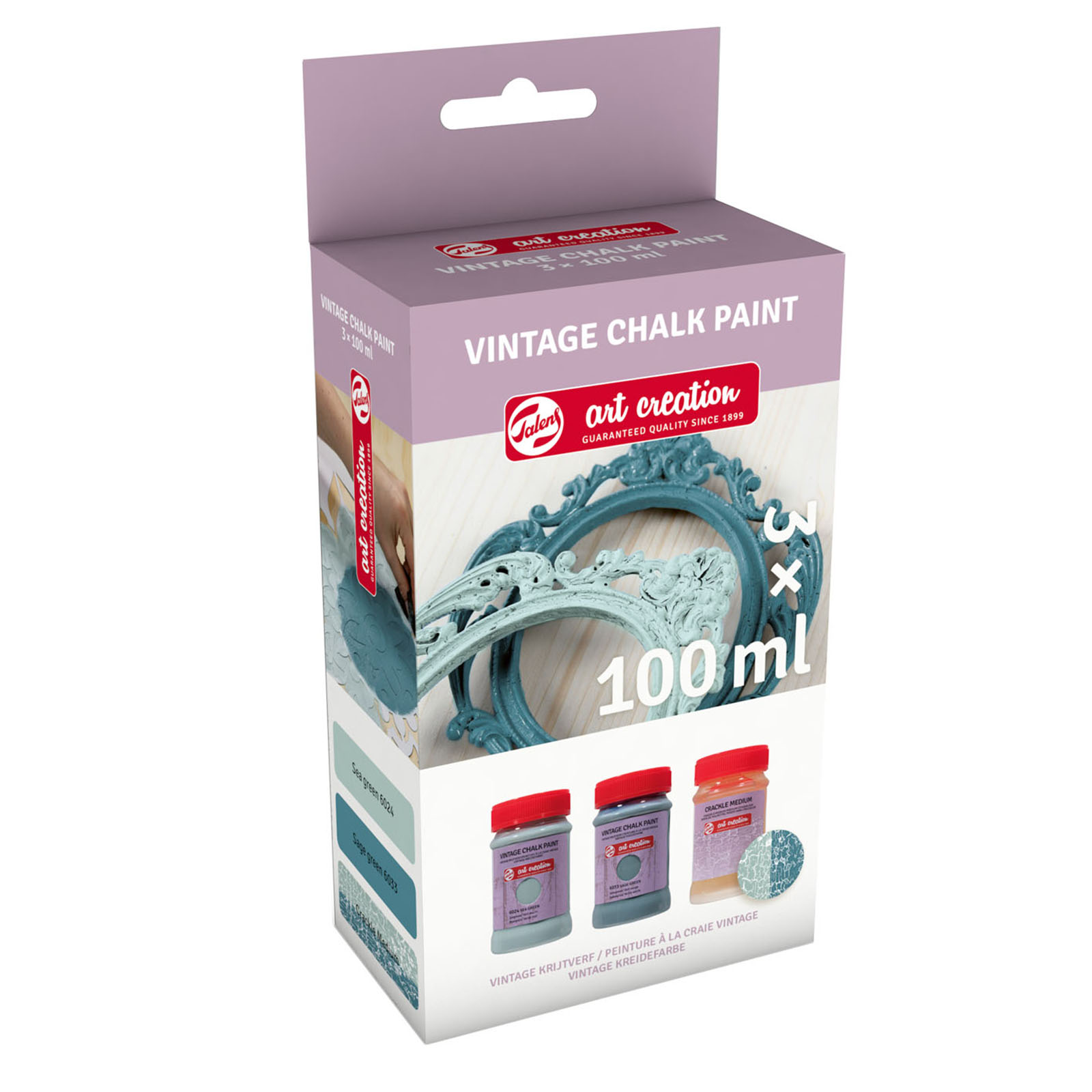 Talens Art Creation • Set di gessetti vintage 100 ml, 2 blues + Crackle medium