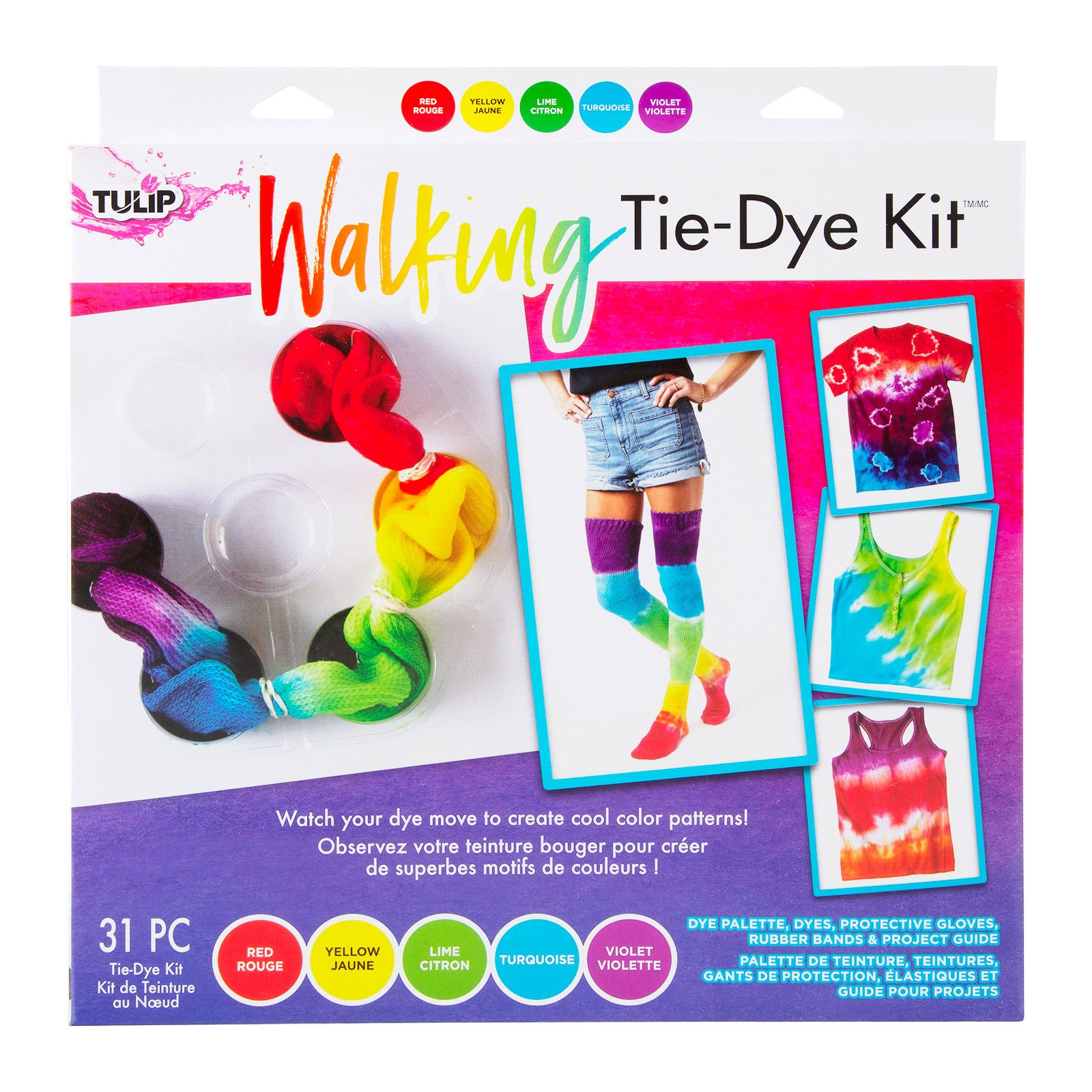 Tulip one-step tie dye • Tie dye kit Walking 31pcs