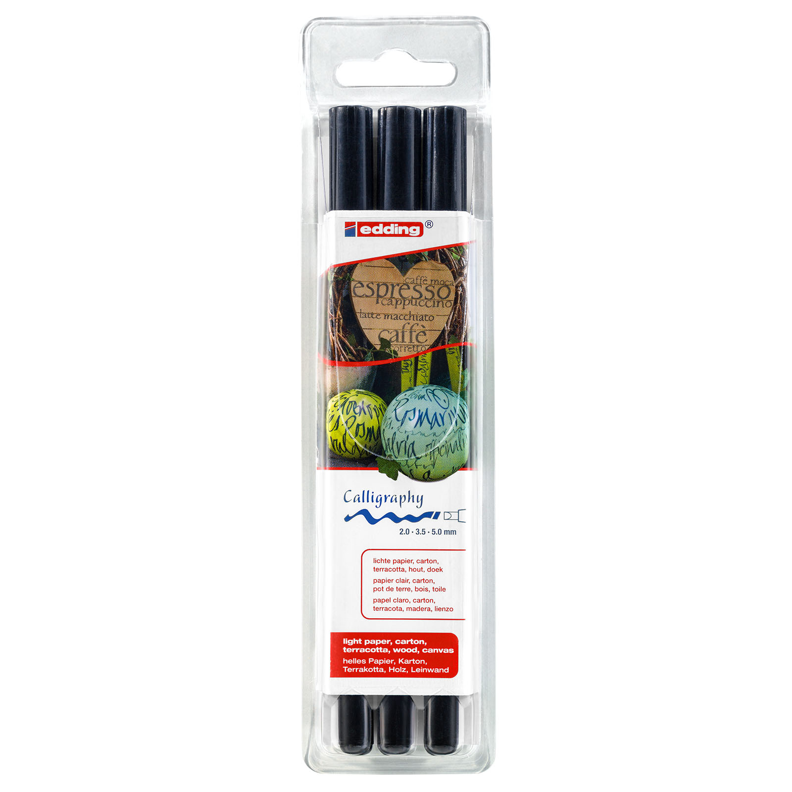 Edding 1255 • Calligraphy Pen Assortment 3pcs Black