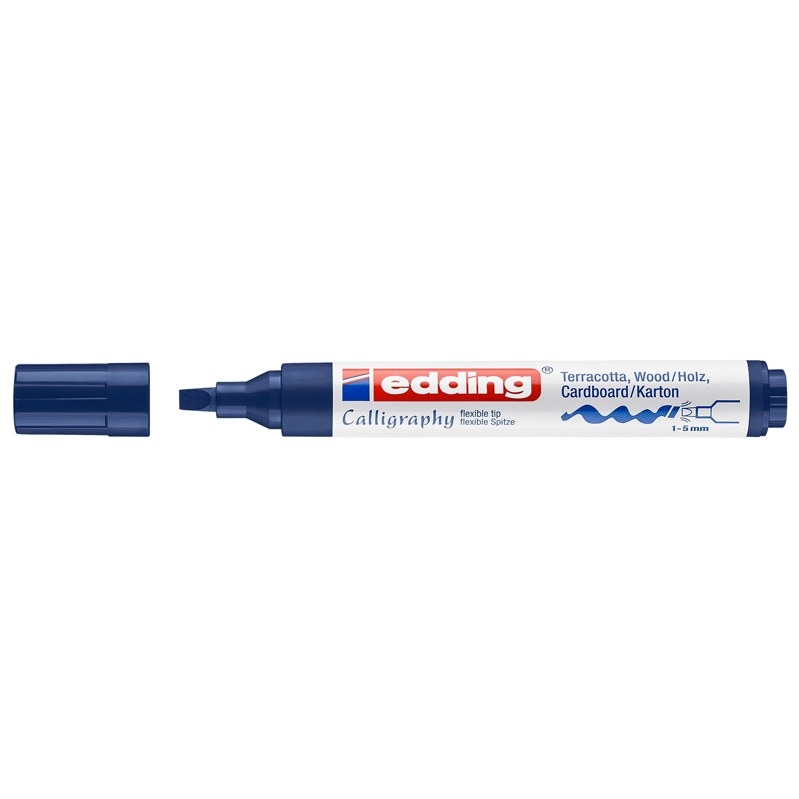 Edding 1455 • Marqueur calligraphie avec pointe souple 1-5mm Bleu acier