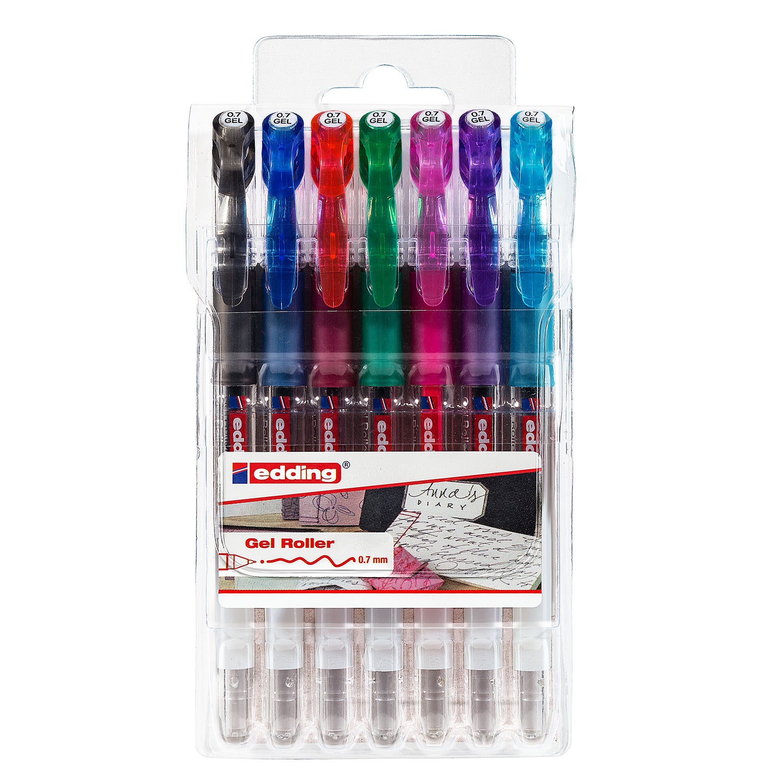 Edding 2185 • Roller gel 0.7mm surtido de 7pcs