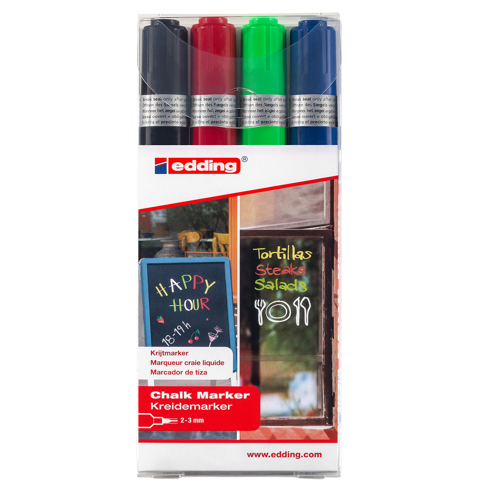 Edding 4095 • Chalk Marker 2-3mm Assortment 4pcs