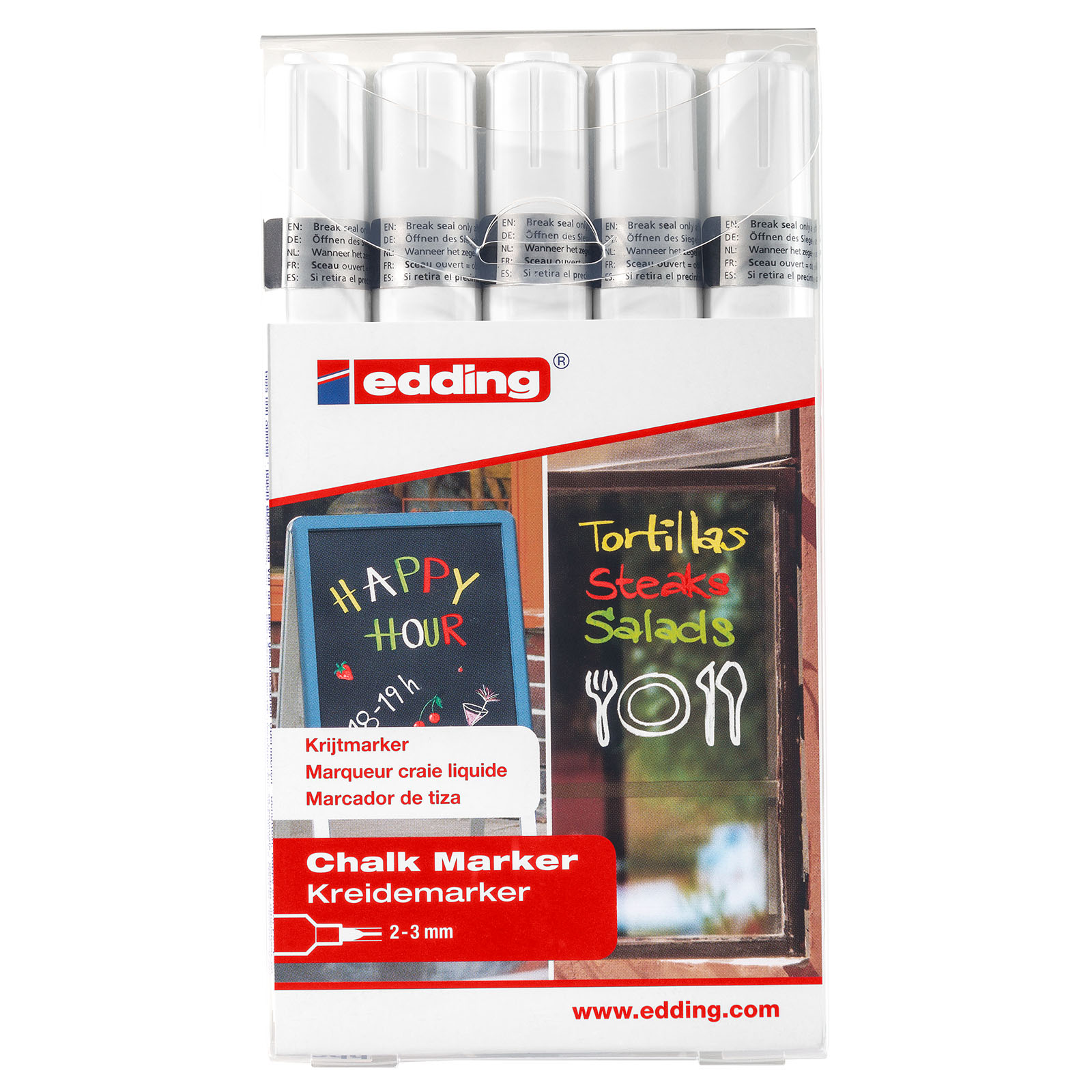Edding 4095 • Chalk Marker Set 5pcs White