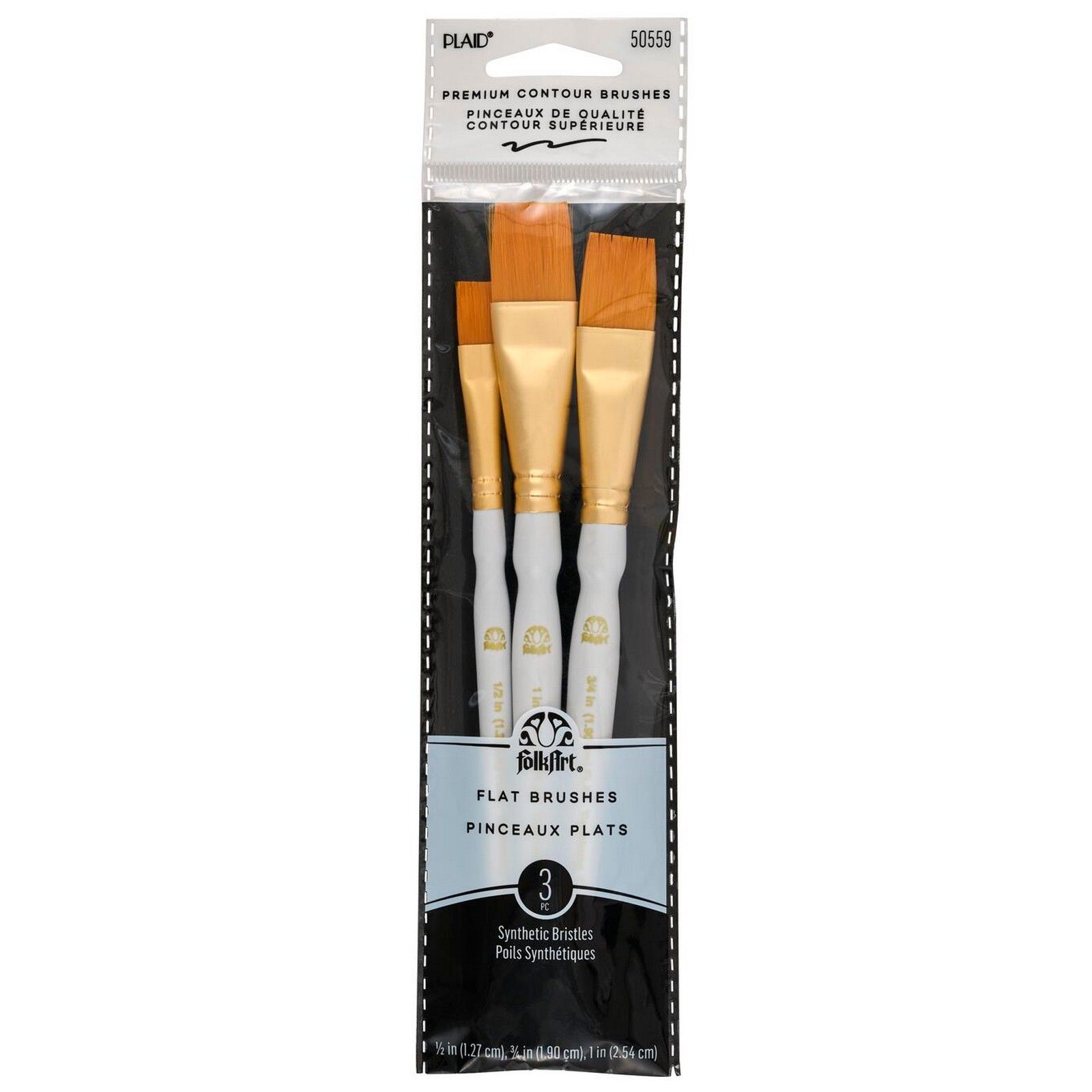 FolkArt • Brown Nylon Brush Set 3pcs 