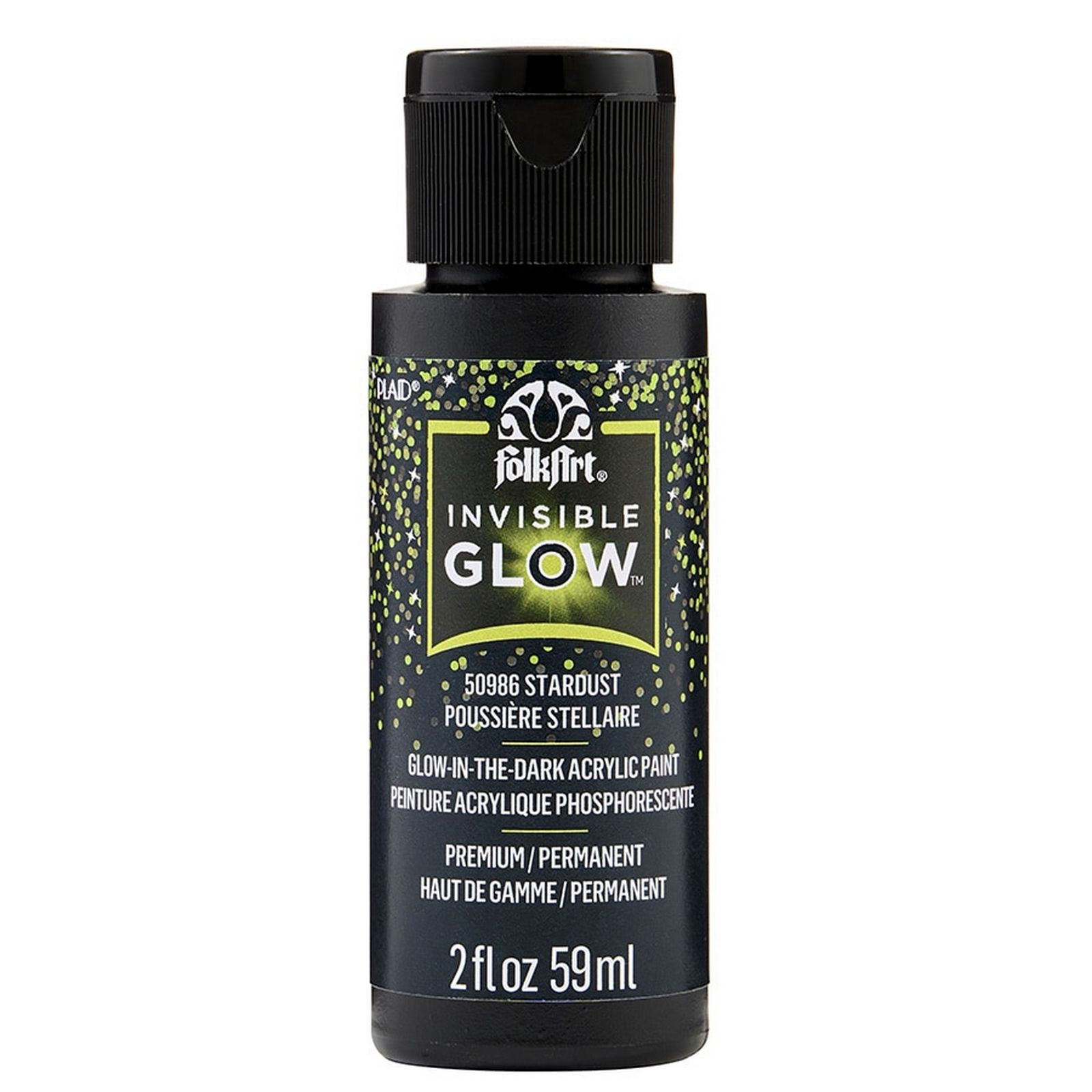 Folkart • Invisible Glow in the Dark Acrylic Paint Permanent Stardust 59ml