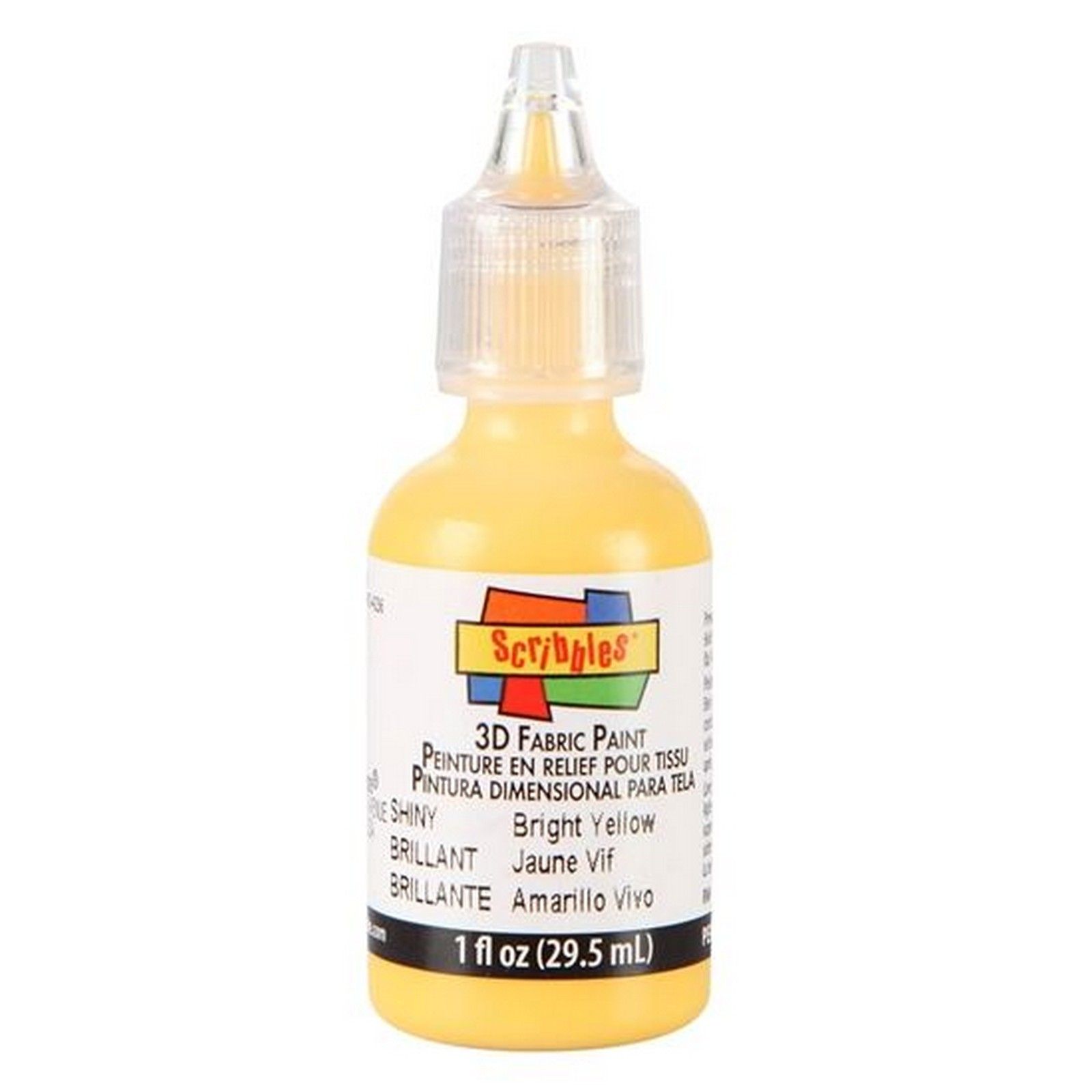 Scribbles • 3D Fabric Paint Shiny 29.5ml Bright Yellow