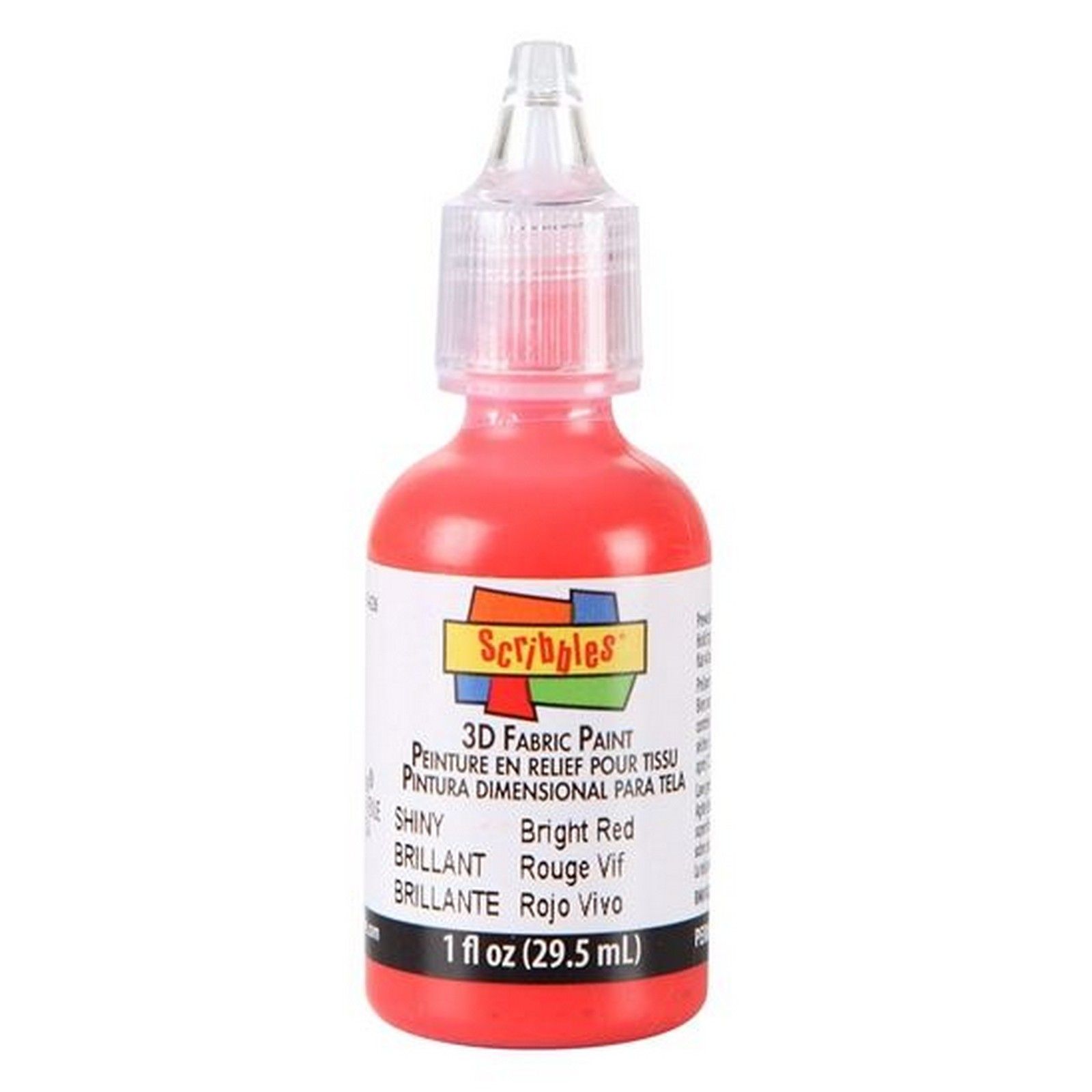 Scribbles • 3D Fabric Paint Shiny 29.5ml Bright Red 