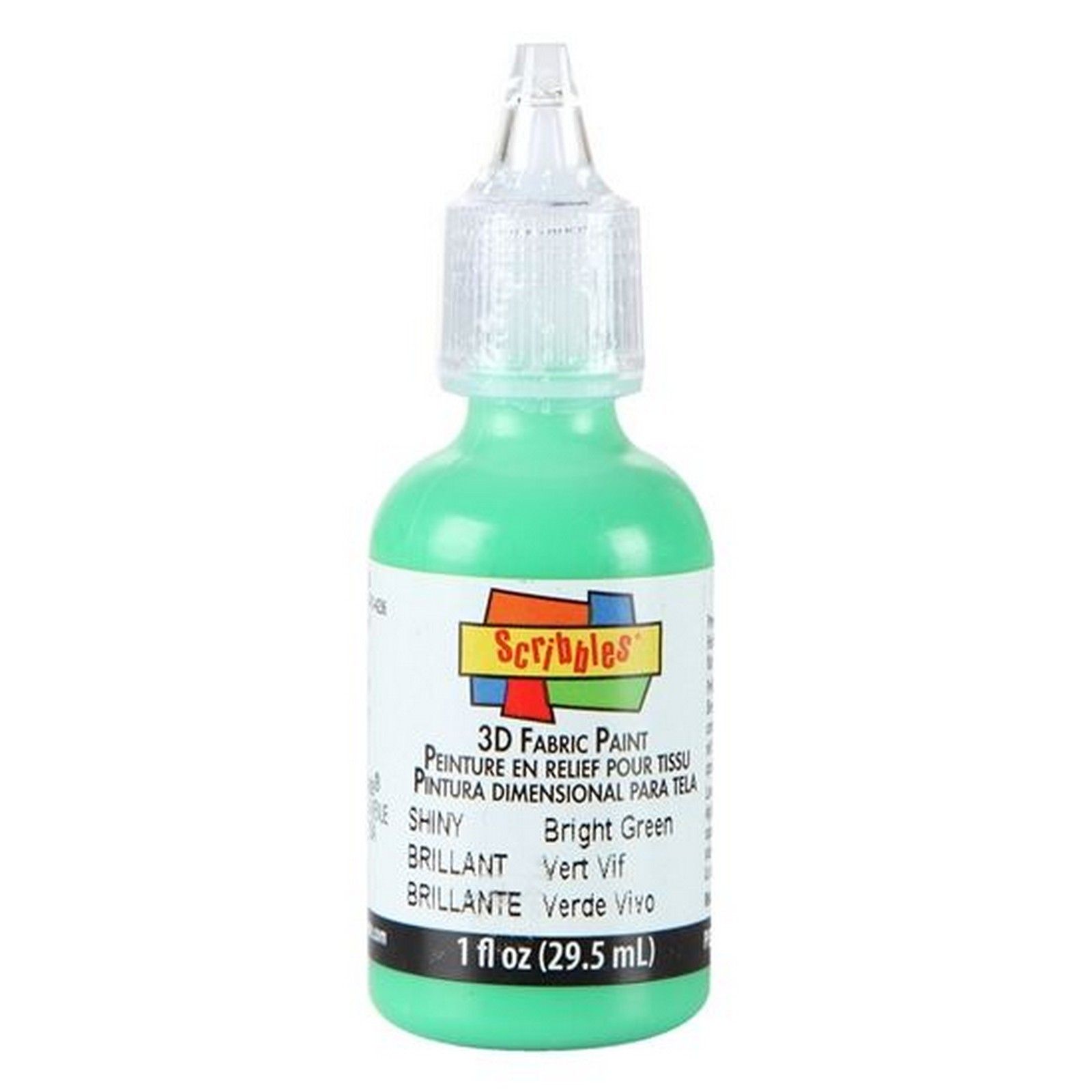 Scribbles • 3D Fabric Paint Shiny 29.5ml Bright Green