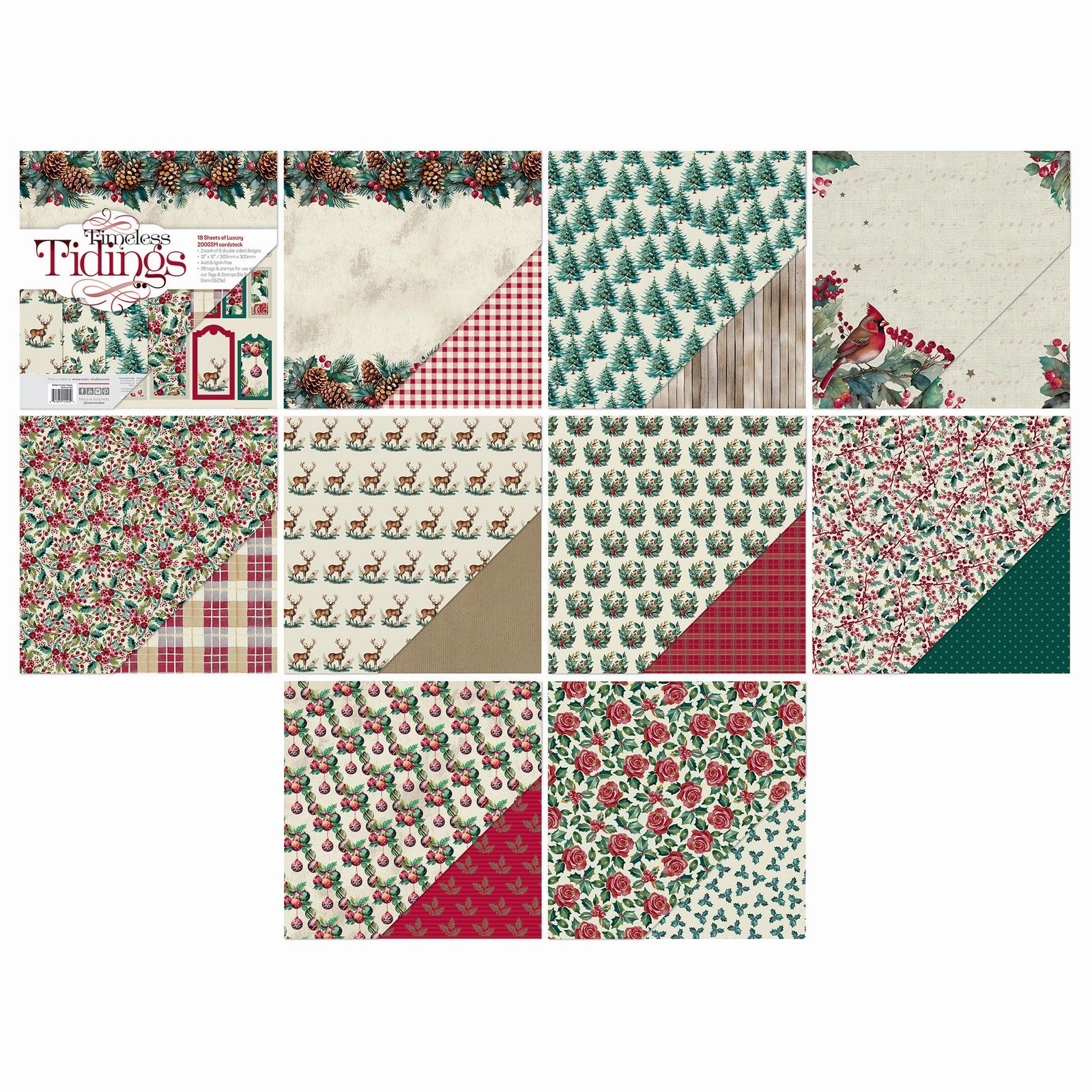 Tonic Studios • Timeless Tidings 12x12 Art Pad