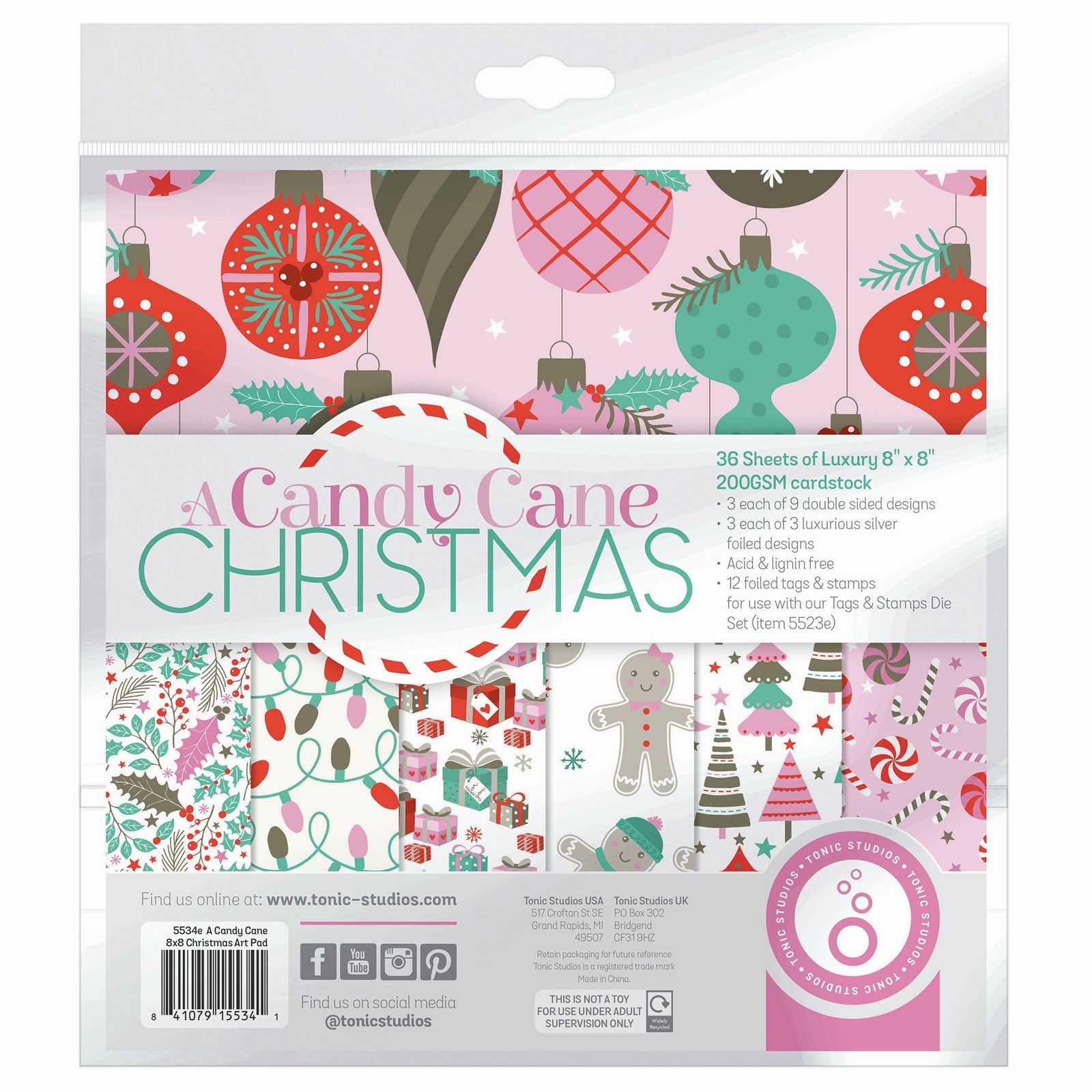 Tonic Studios • A Candy Cane Christmas Art Pad 20,3x20,3cm