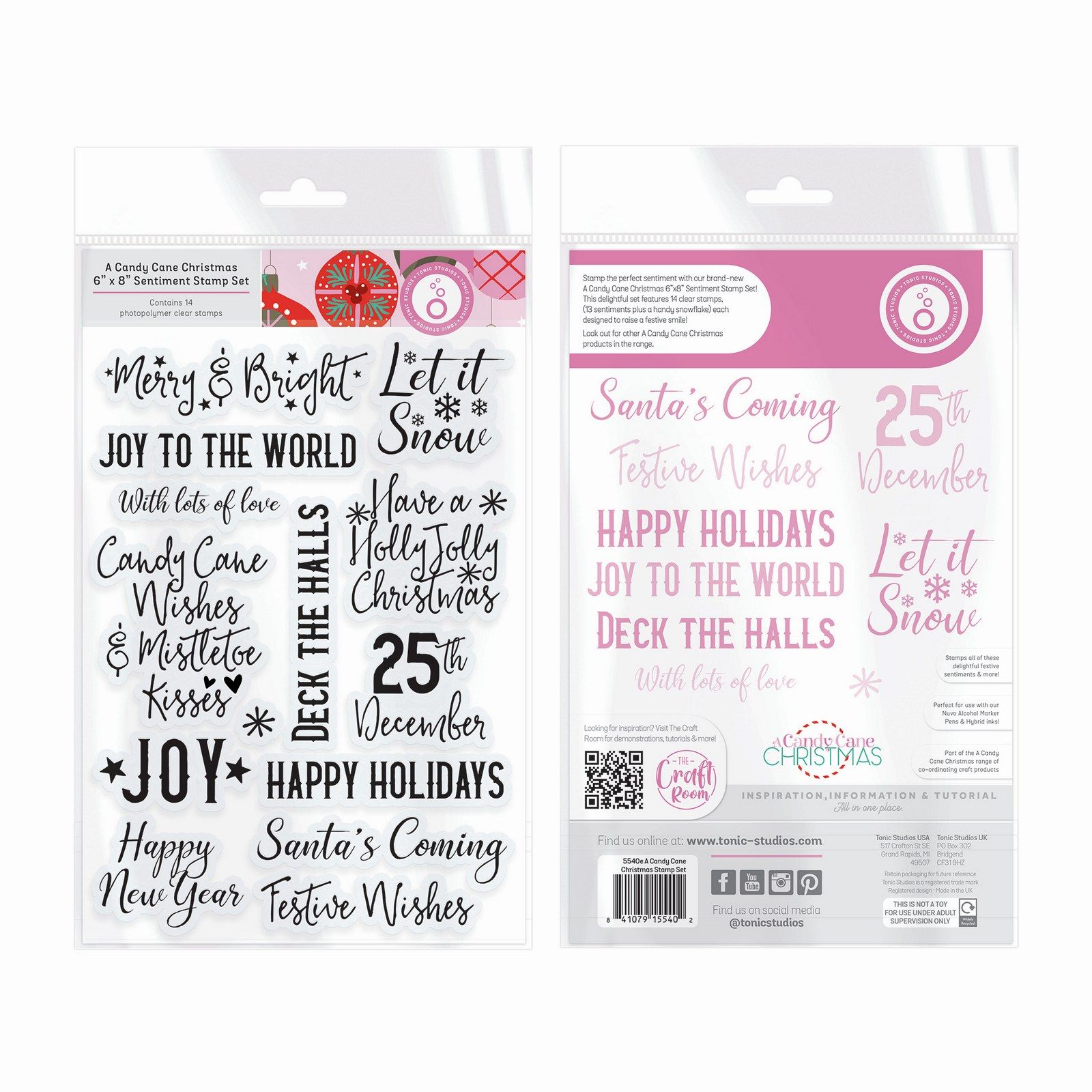 Tonic Studios • A Candy Cane Christmas Stamp Set Sentiments