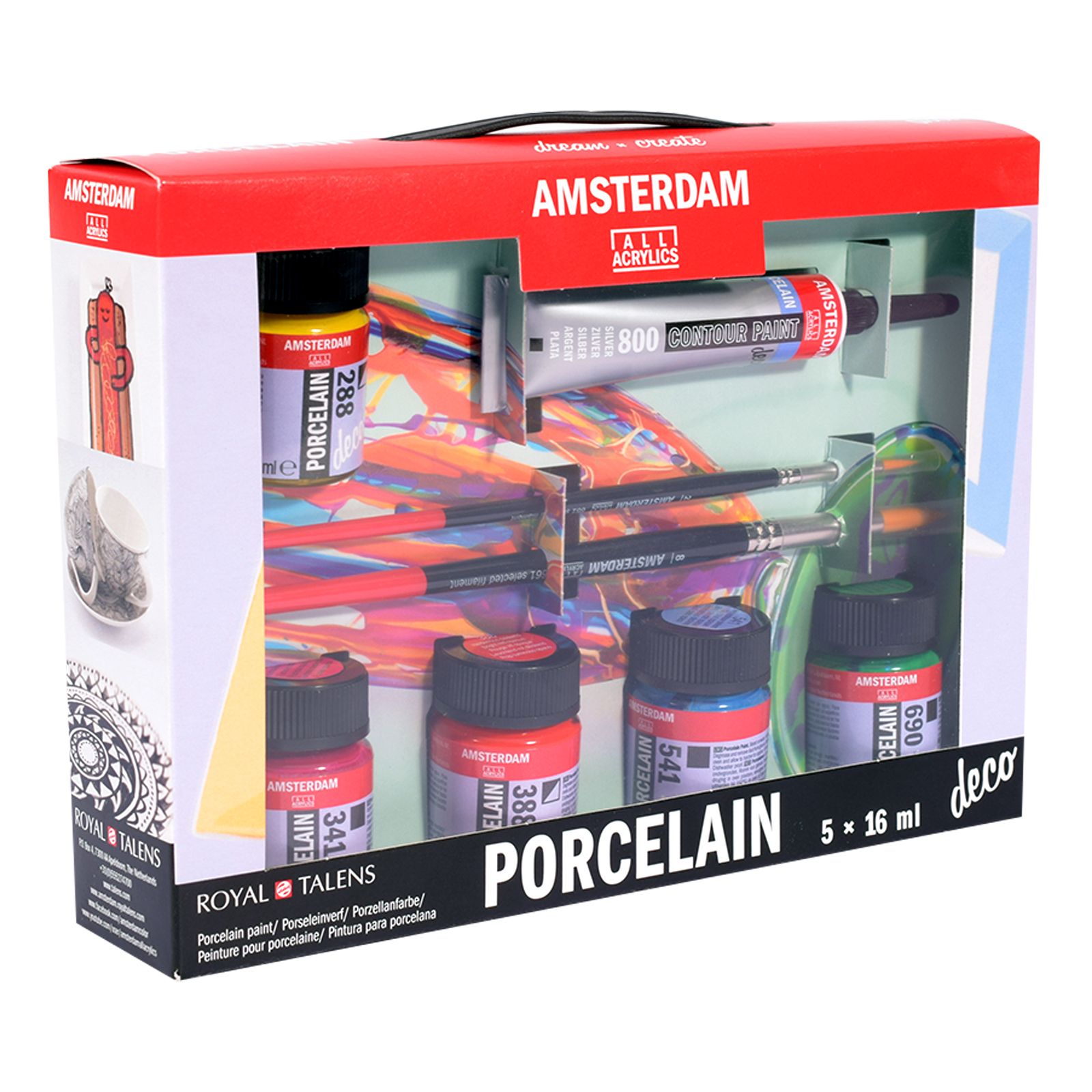 Amsterdam • Porcelain Paint Set - 5 x 16ml + 20ml Contour Paint