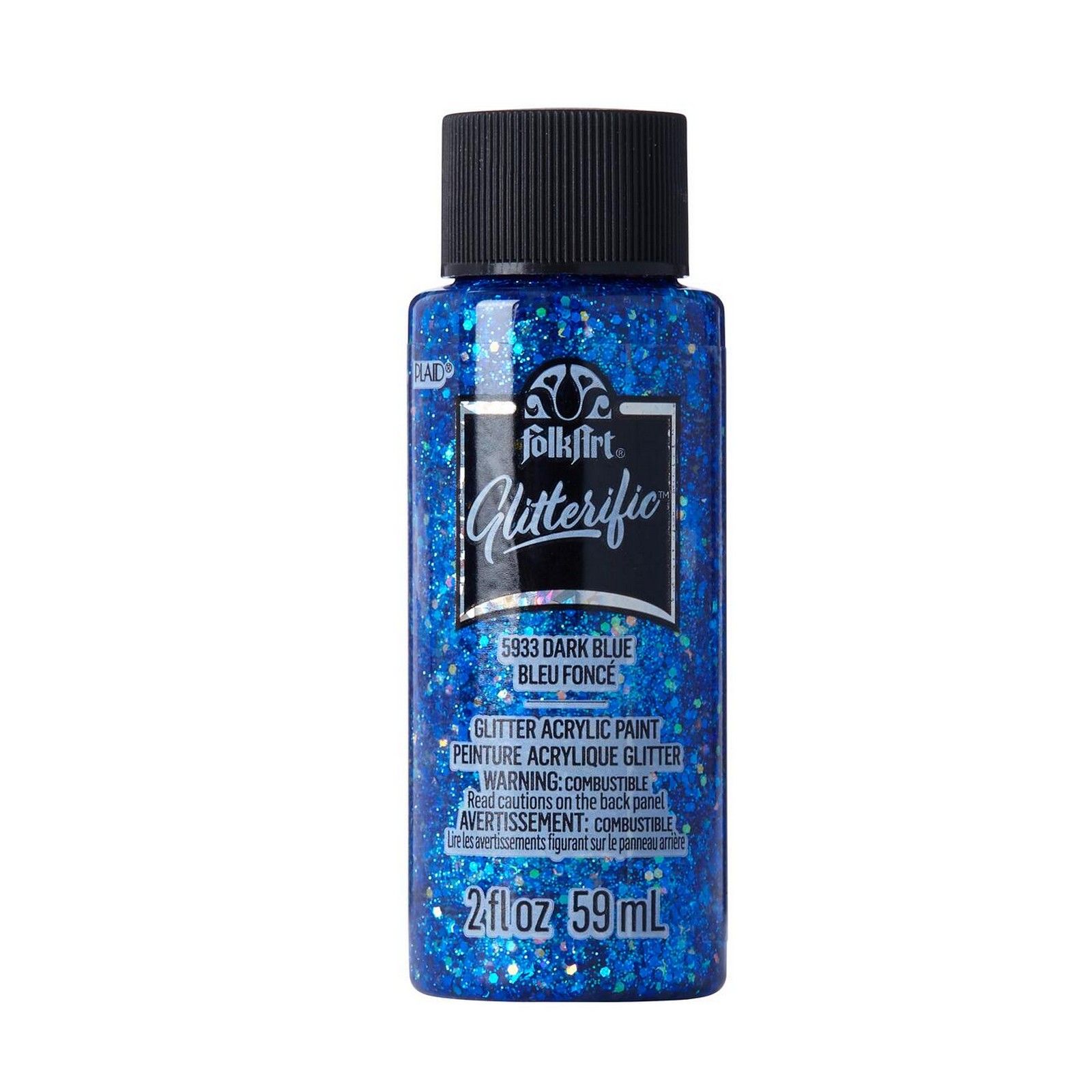 Folkart • Glitterific Acrylic Paint Dark Blue 59ml