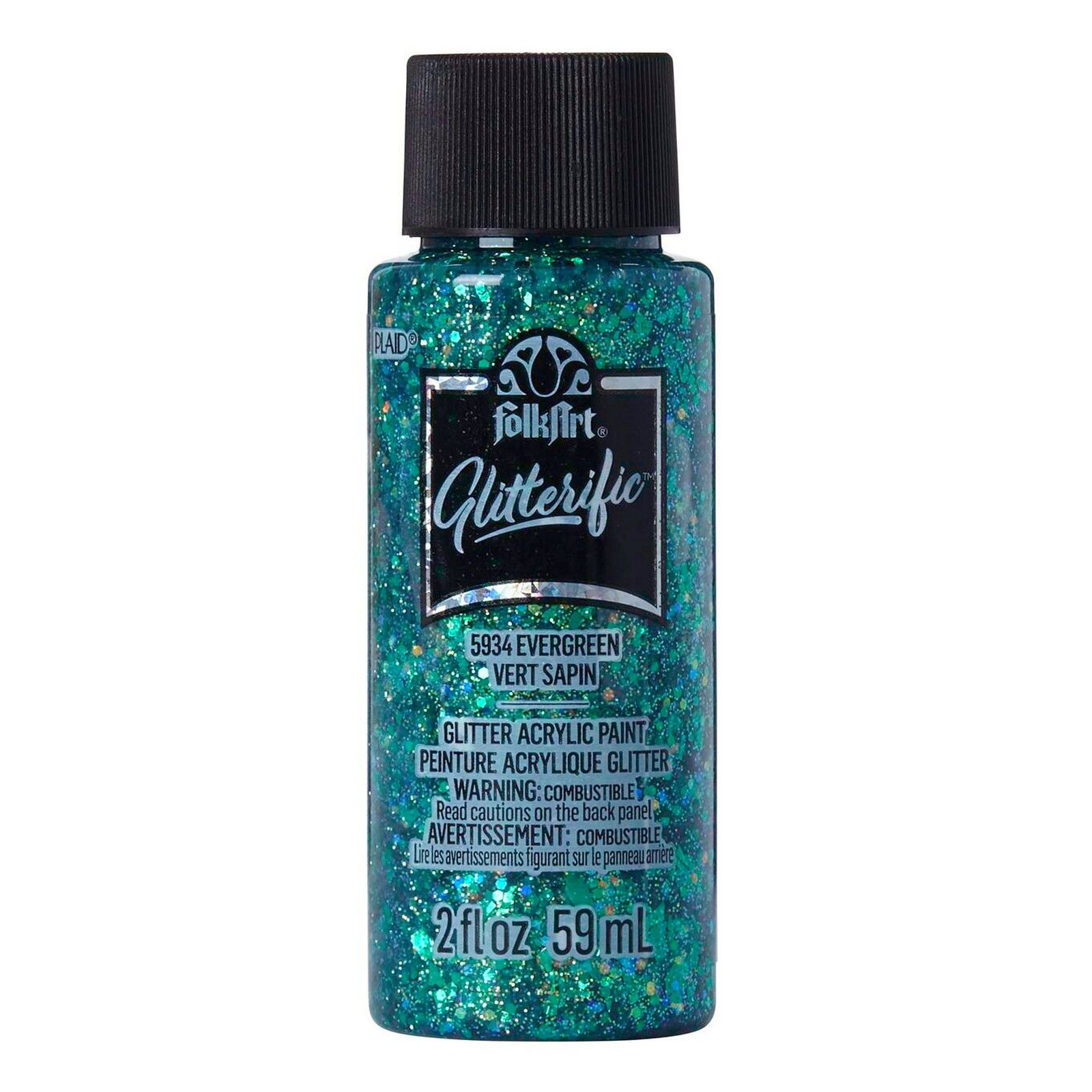 Folkart • Glitterific Acrylic Paint Evergreen 59ml