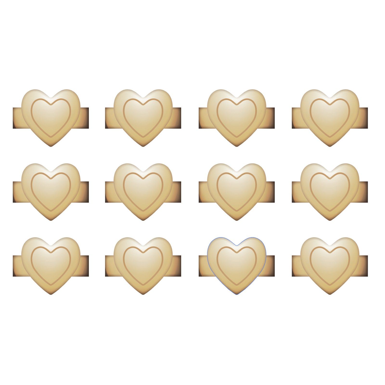 We R Makers • Charm Staples Heart Gold 12pcs