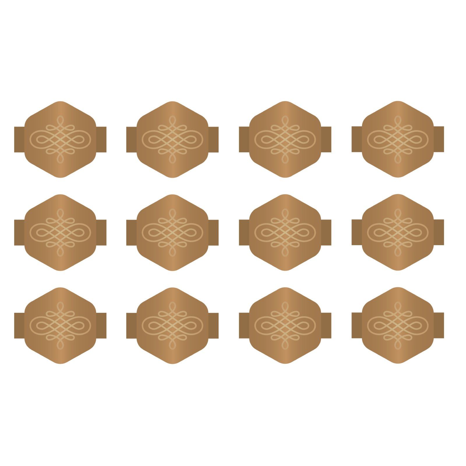 We R Makers • Charm Staples Hexagon with Knot Emboss Copper 12pcs