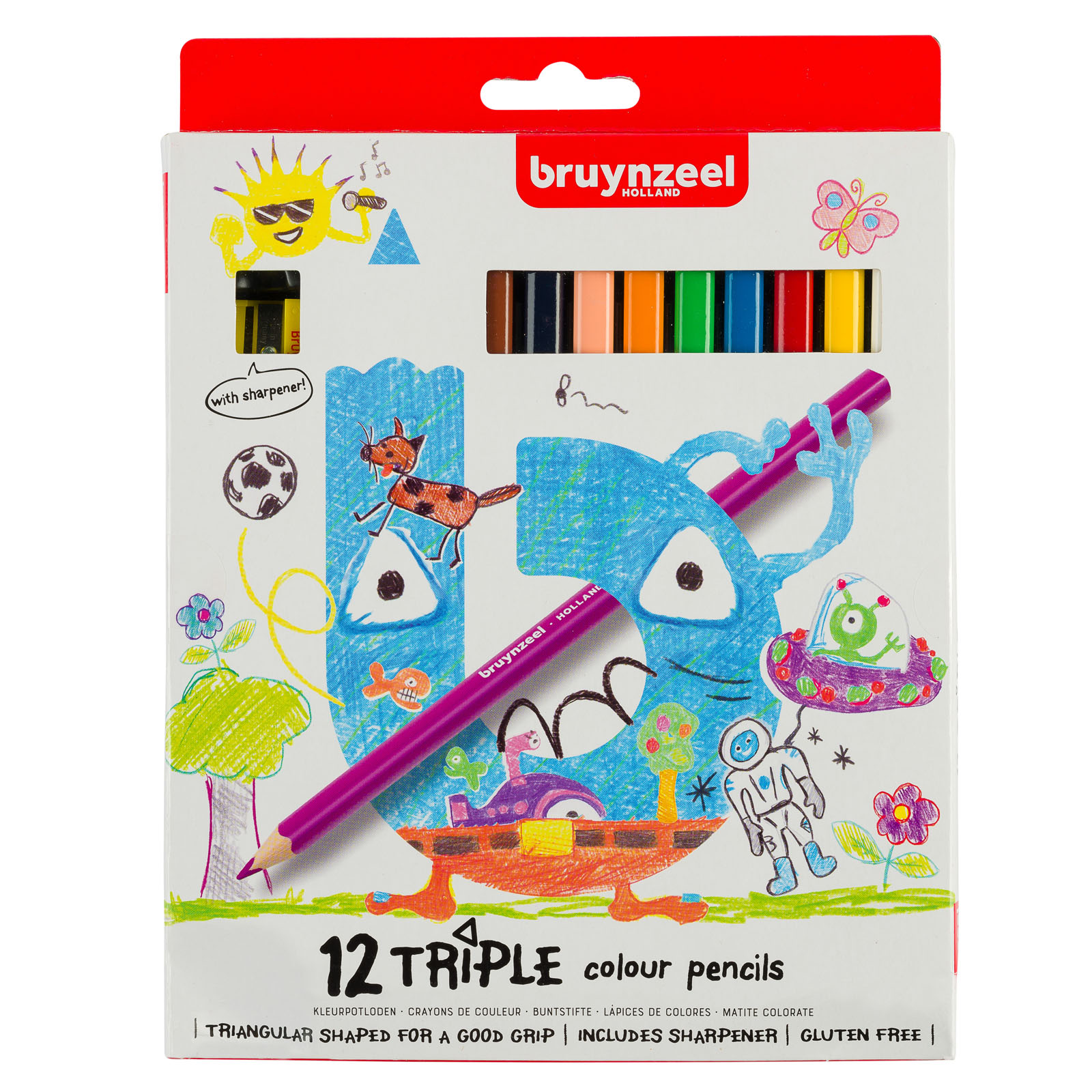 Bruynzeel • Kids coloring pencils triple set 12