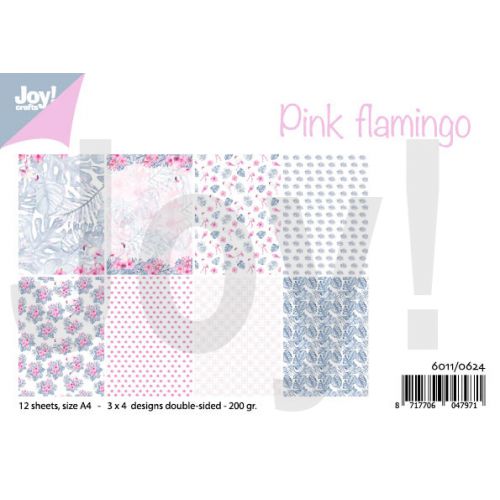 Joy!Crafts • Paper set A4 12pcs design Pink flamingo