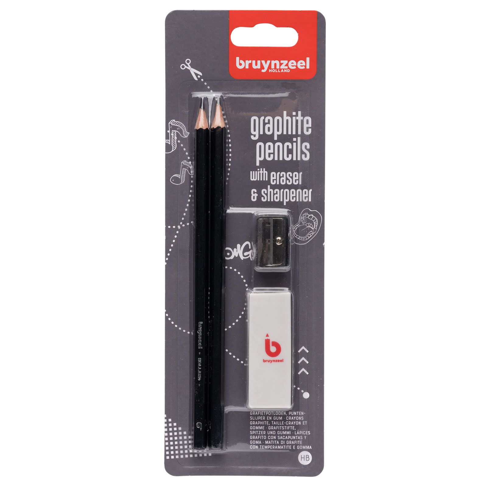 Bruynzeel • Teens graphite pencils HB sharpener & eraser 4