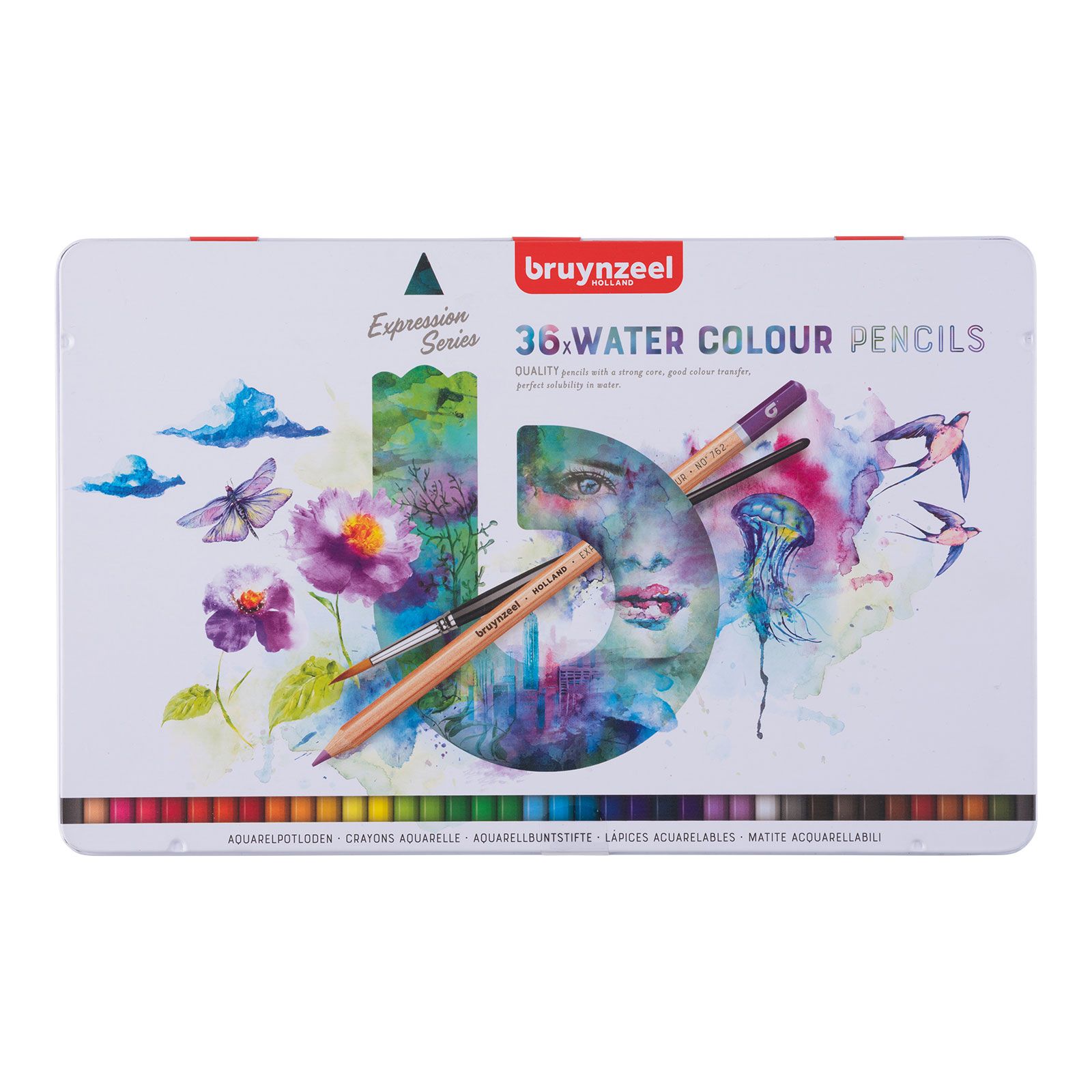 Bruynzeel • Expression Aquarellbuntstifte, Metalletui mit 36 Stück